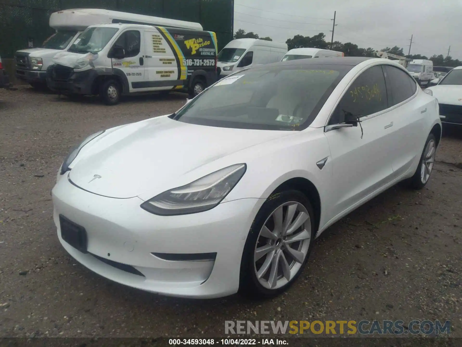 2 Photograph of a damaged car 5YJ3E1EA2KF444796 TESLA MODEL 3 2019