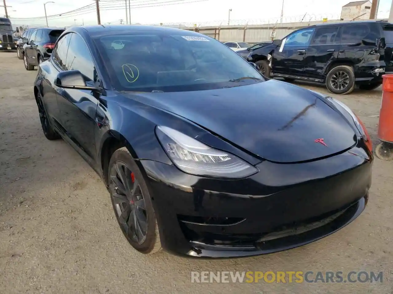 1 Photograph of a damaged car 5YJ3E1EA2KF446578 TESLA MODEL 3 2019