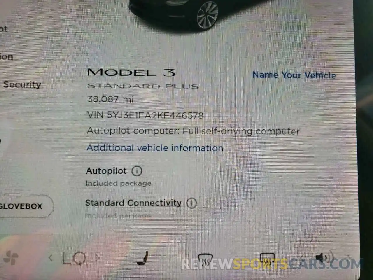 8 Photograph of a damaged car 5YJ3E1EA2KF446578 TESLA MODEL 3 2019