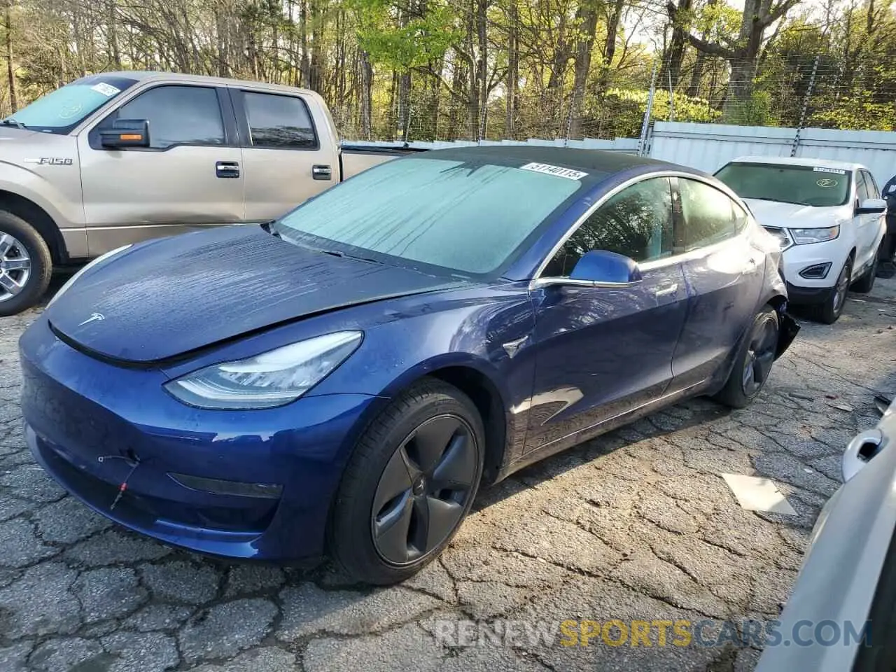 1 Photograph of a damaged car 5YJ3E1EA2KF476194 TESLA MODEL 3 2019