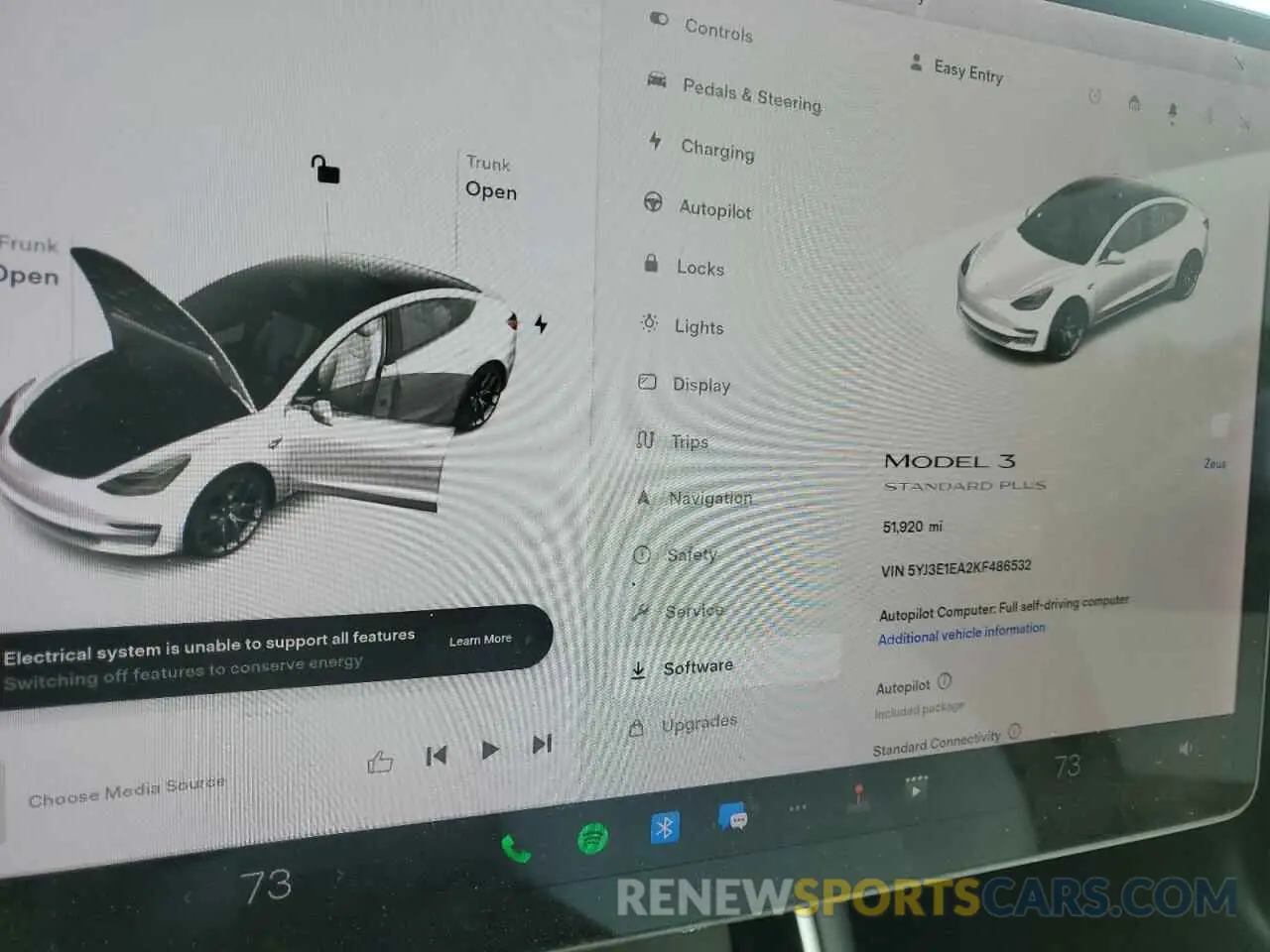 9 Photograph of a damaged car 5YJ3E1EA2KF486532 TESLA MODEL 3 2019