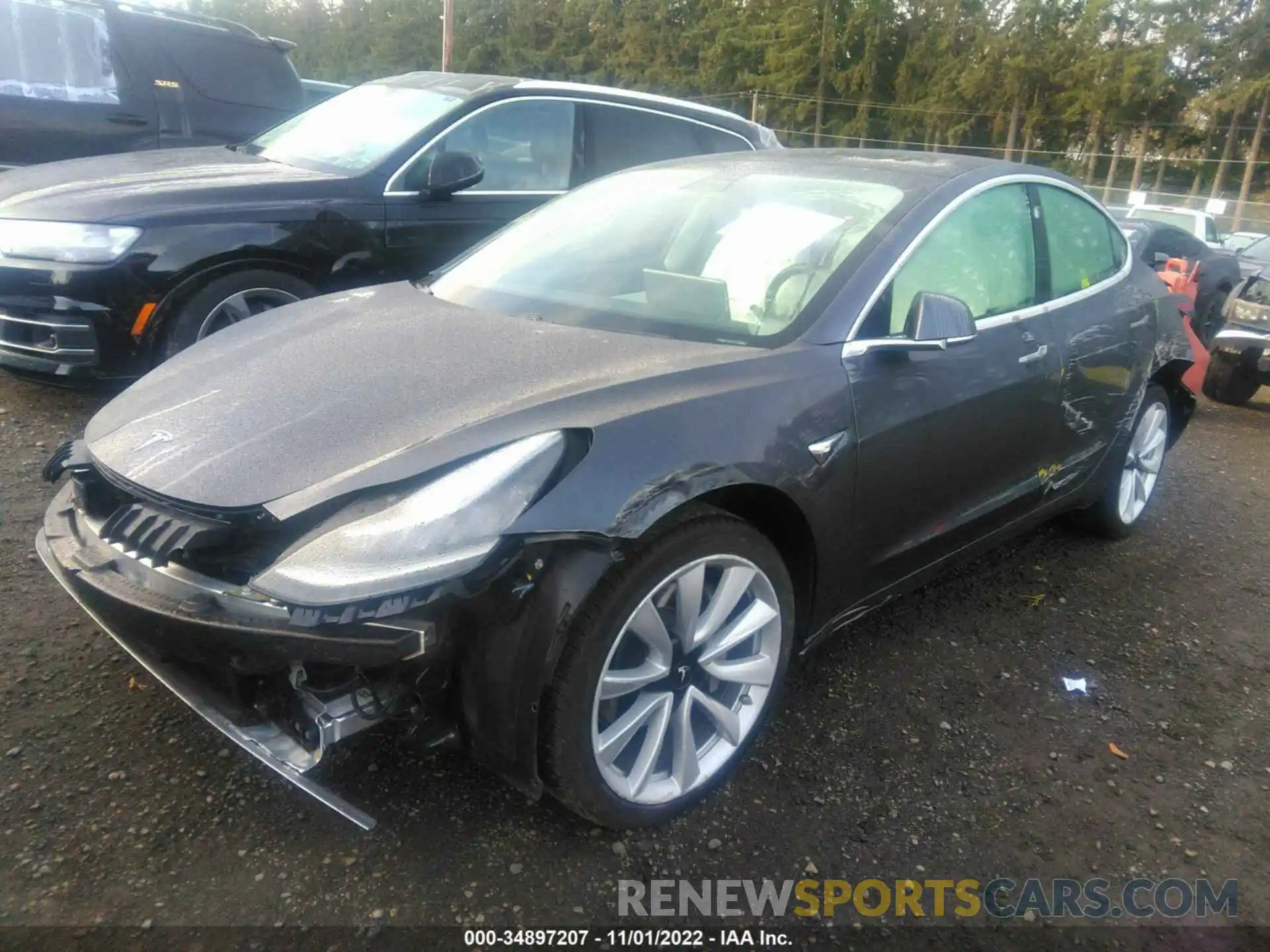 2 Photograph of a damaged car 5YJ3E1EA2KF509680 TESLA MODEL 3 2019