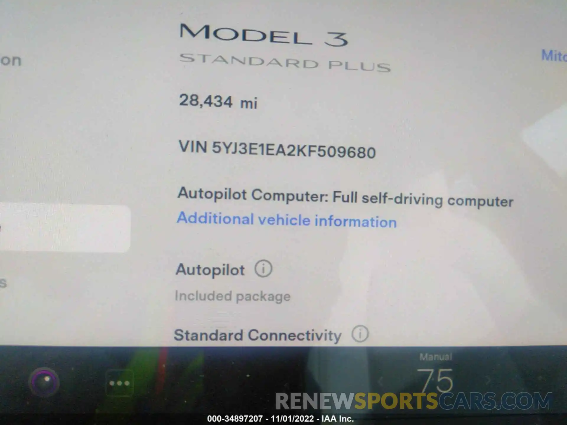 7 Photograph of a damaged car 5YJ3E1EA2KF509680 TESLA MODEL 3 2019