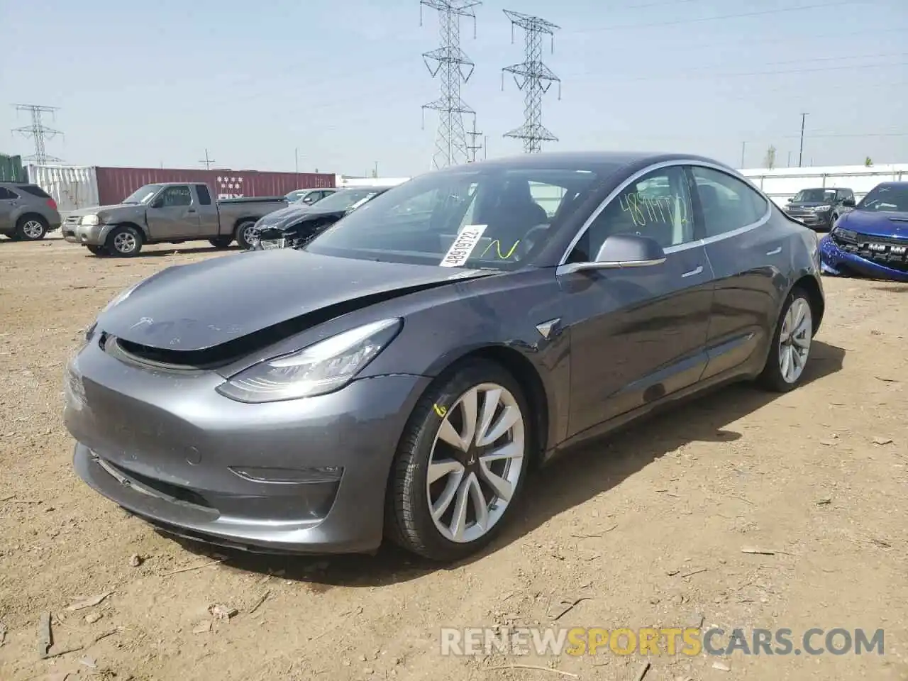 2 Photograph of a damaged car 5YJ3E1EA2KF529833 TESLA MODEL 3 2019