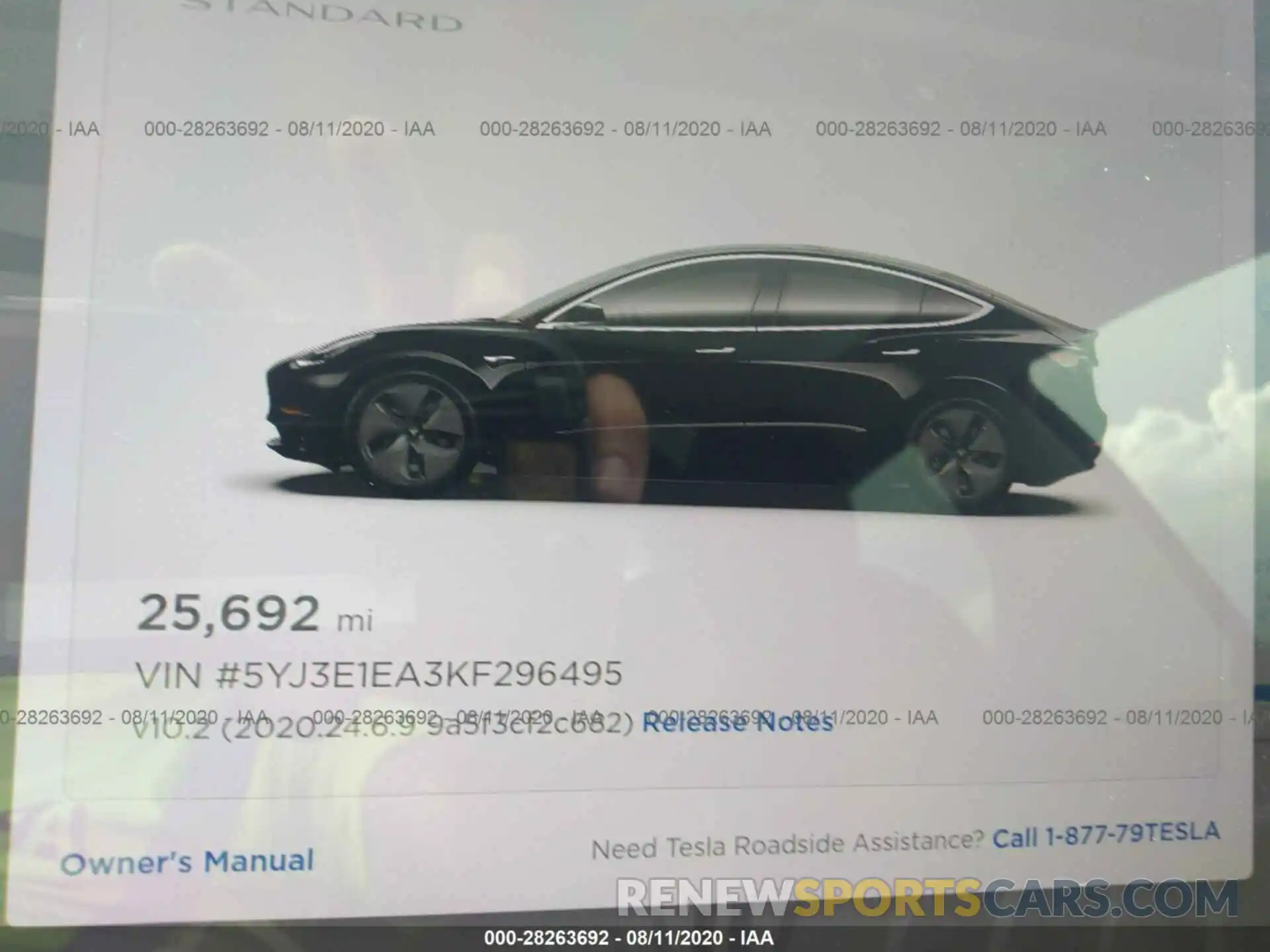 7 Photograph of a damaged car 5YJ3E1EA3KF296495 TESLA MODEL 3 2019