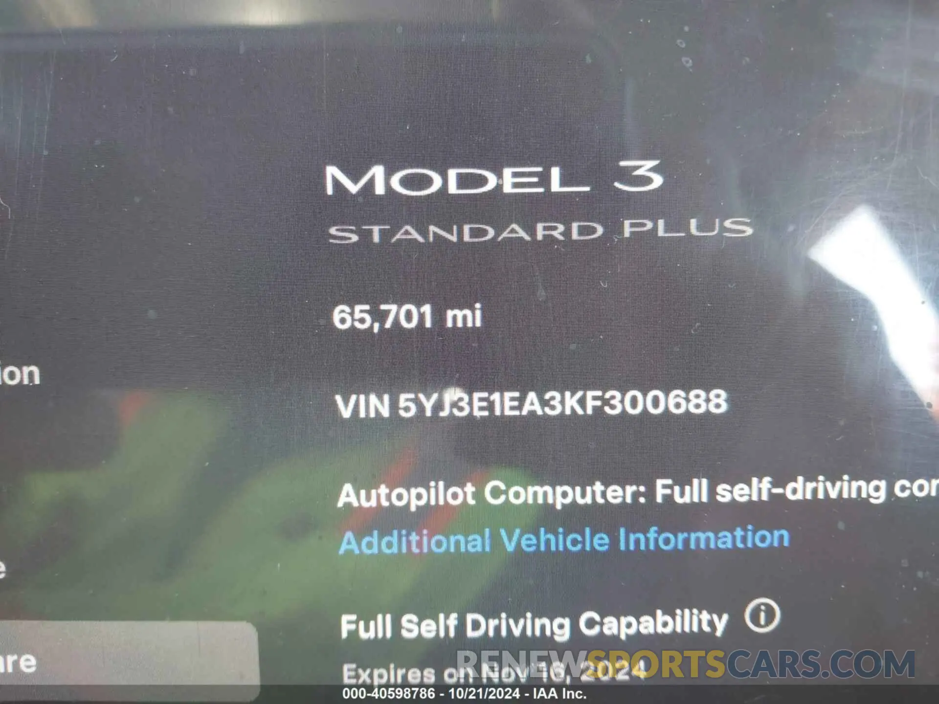 15 Photograph of a damaged car 5YJ3E1EA3KF300688 TESLA MODEL 3 2019