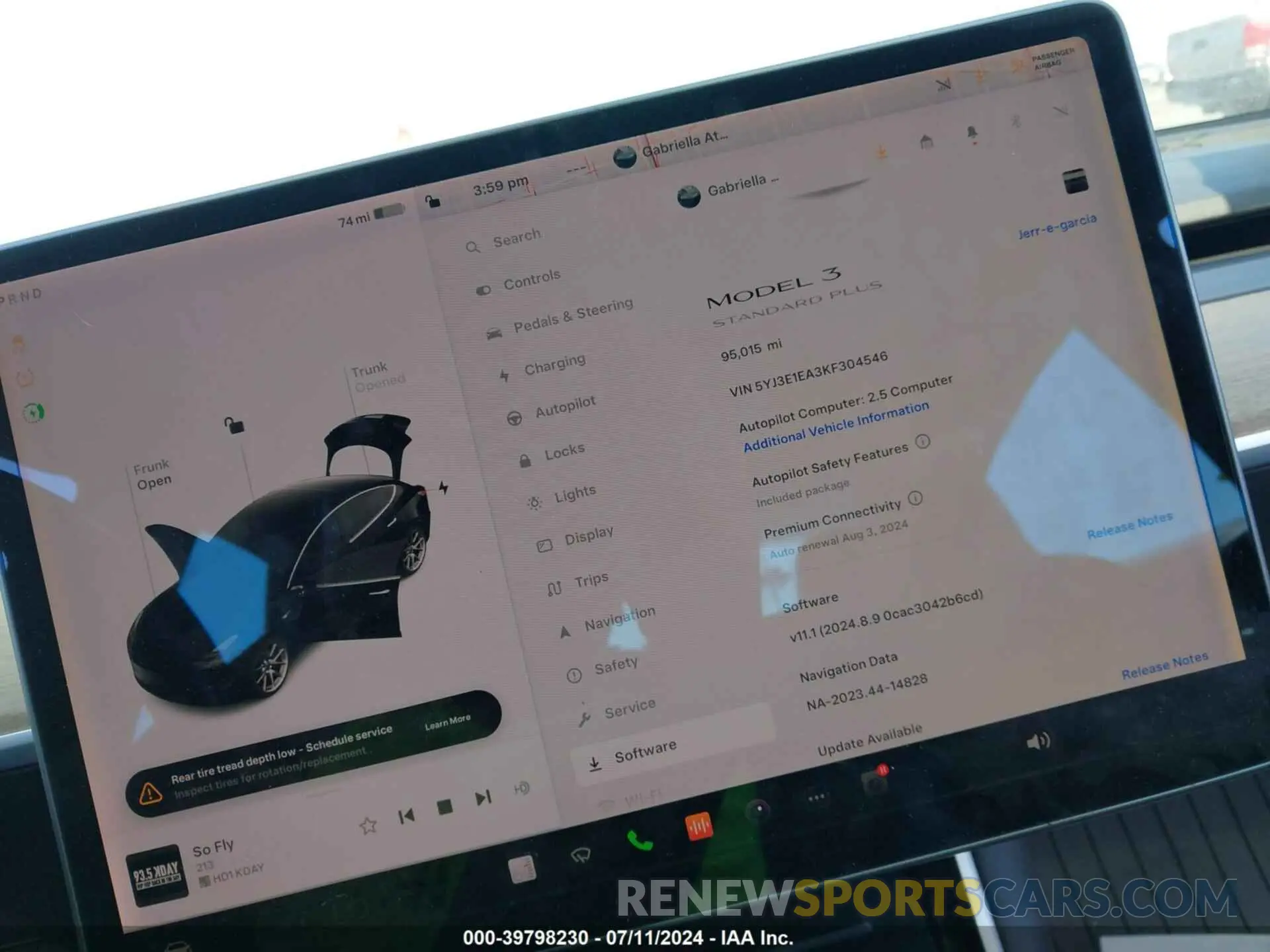 16 Photograph of a damaged car 5YJ3E1EA3KF304546 TESLA MODEL 3 2019