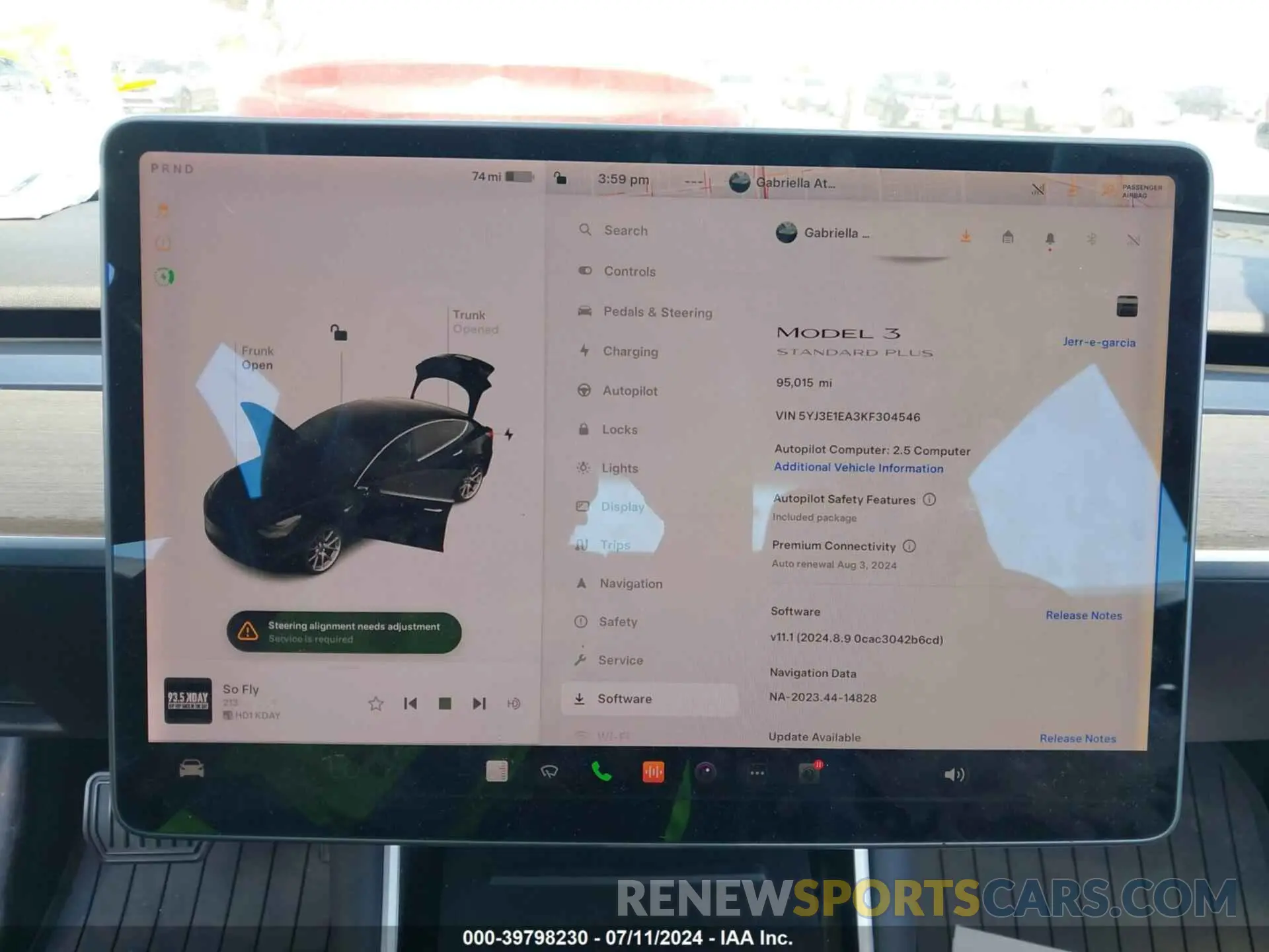 19 Photograph of a damaged car 5YJ3E1EA3KF304546 TESLA MODEL 3 2019