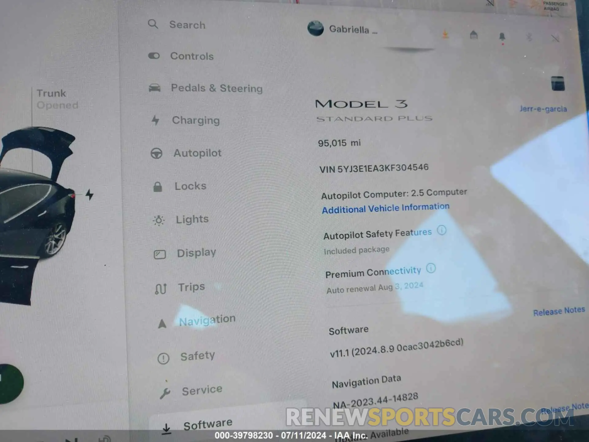 7 Photograph of a damaged car 5YJ3E1EA3KF304546 TESLA MODEL 3 2019