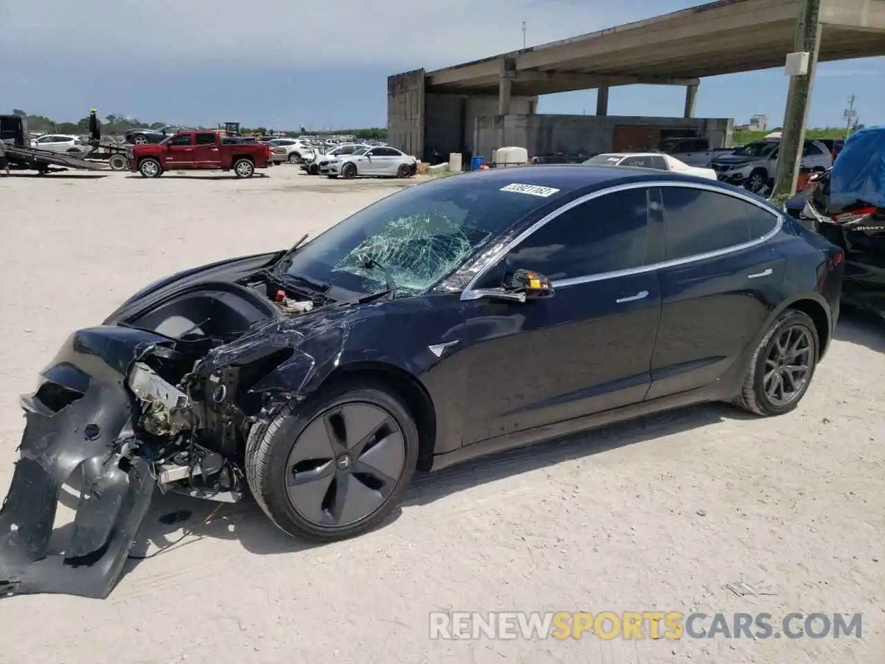 2 Photograph of a damaged car 5YJ3E1EA3KF305664 TESLA MODEL 3 2019