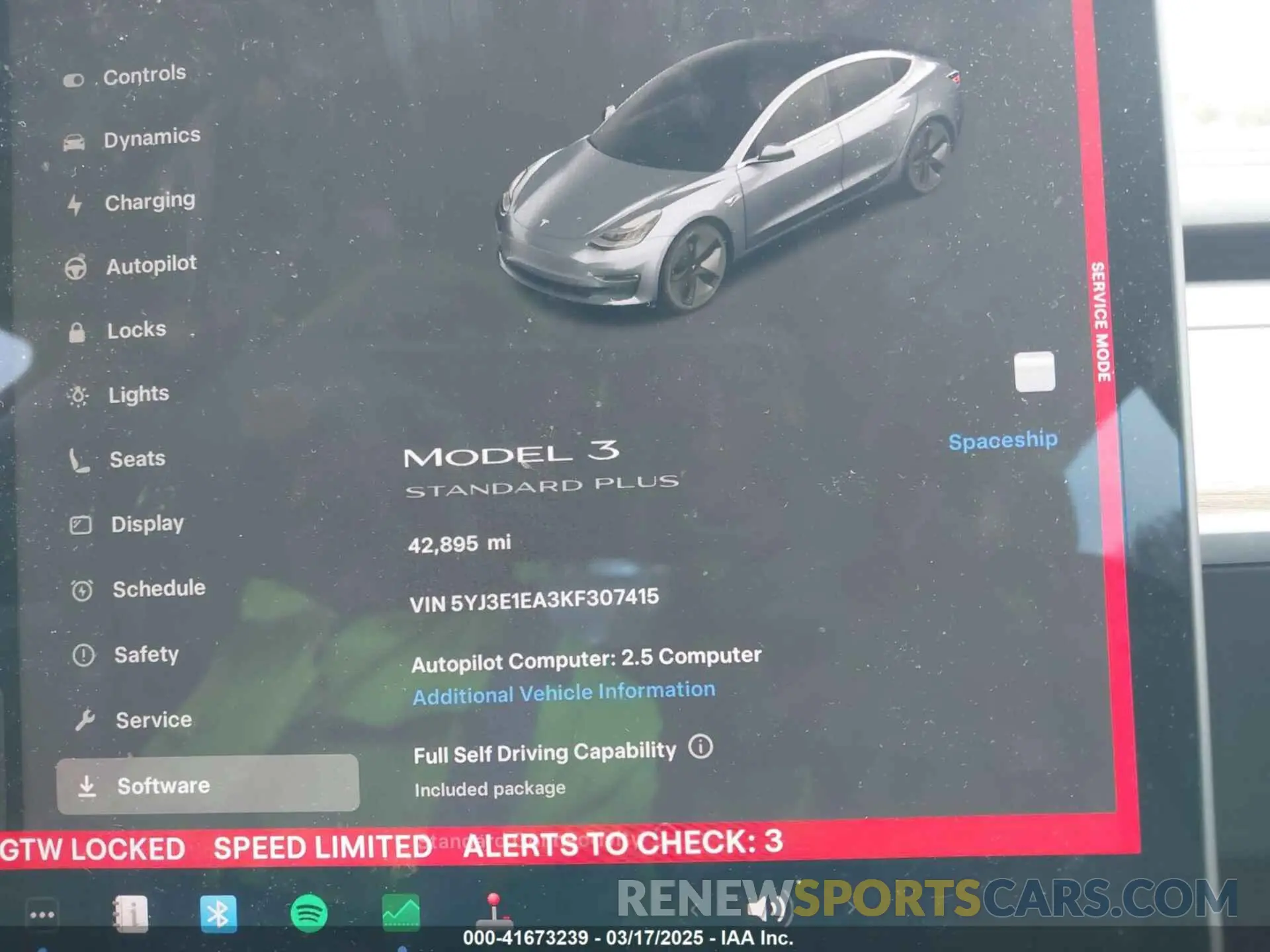 7 Photograph of a damaged car 5YJ3E1EA3KF307415 TESLA MODEL 3 2019