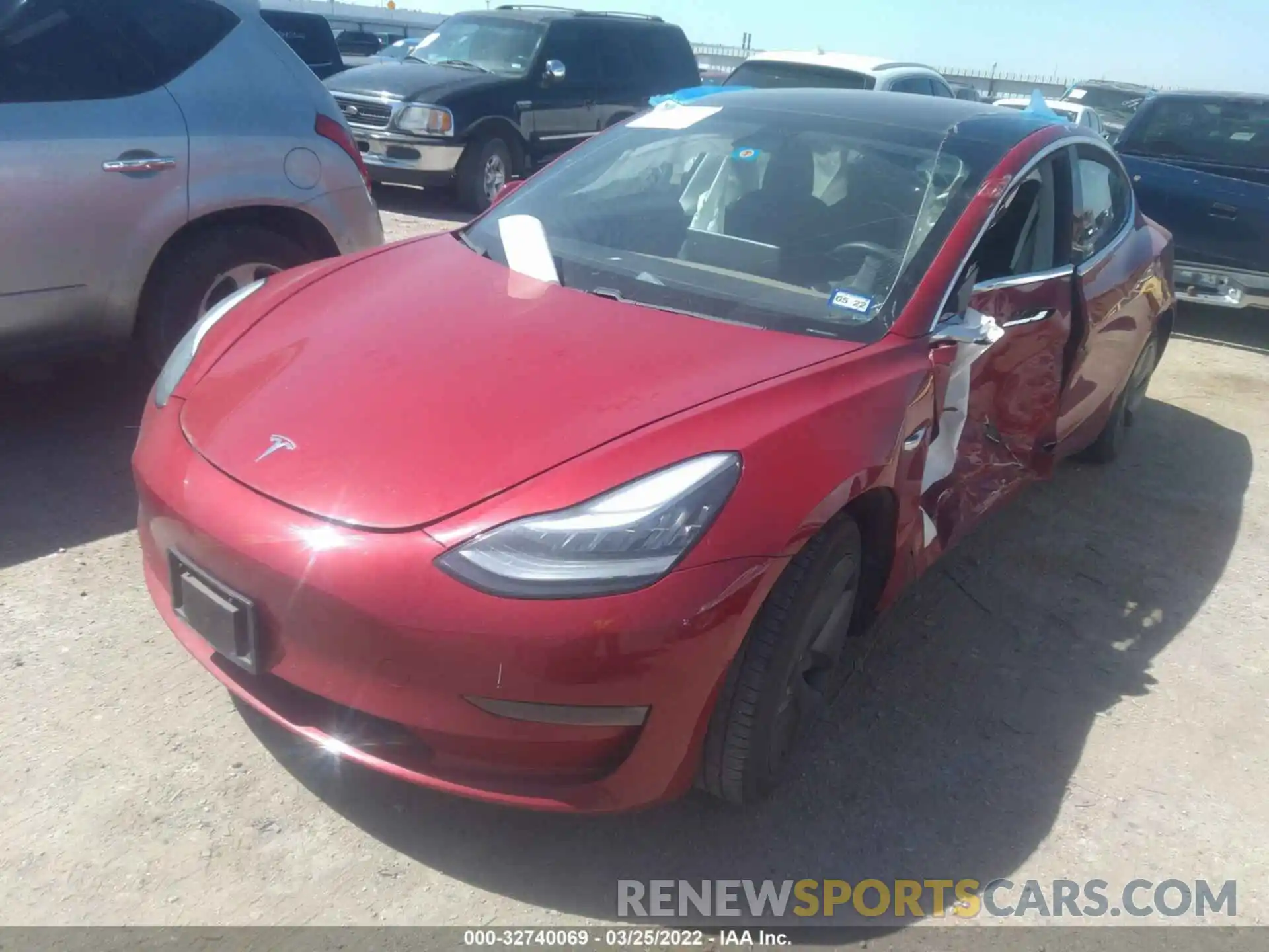 2 Photograph of a damaged car 5YJ3E1EA3KF308712 TESLA MODEL 3 2019