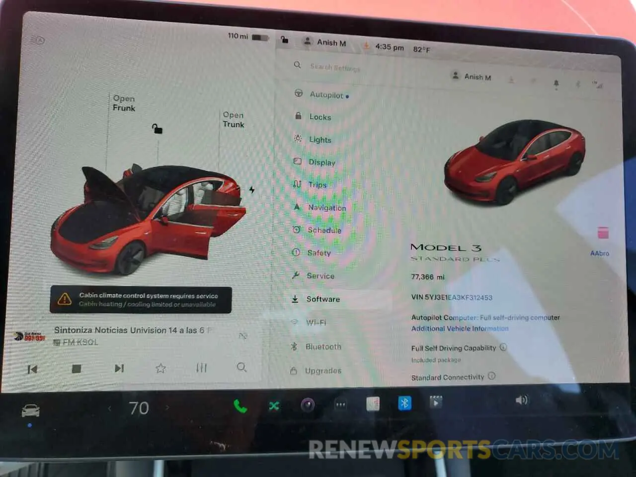 9 Photograph of a damaged car 5YJ3E1EA3KF312453 TESLA MODEL 3 2019