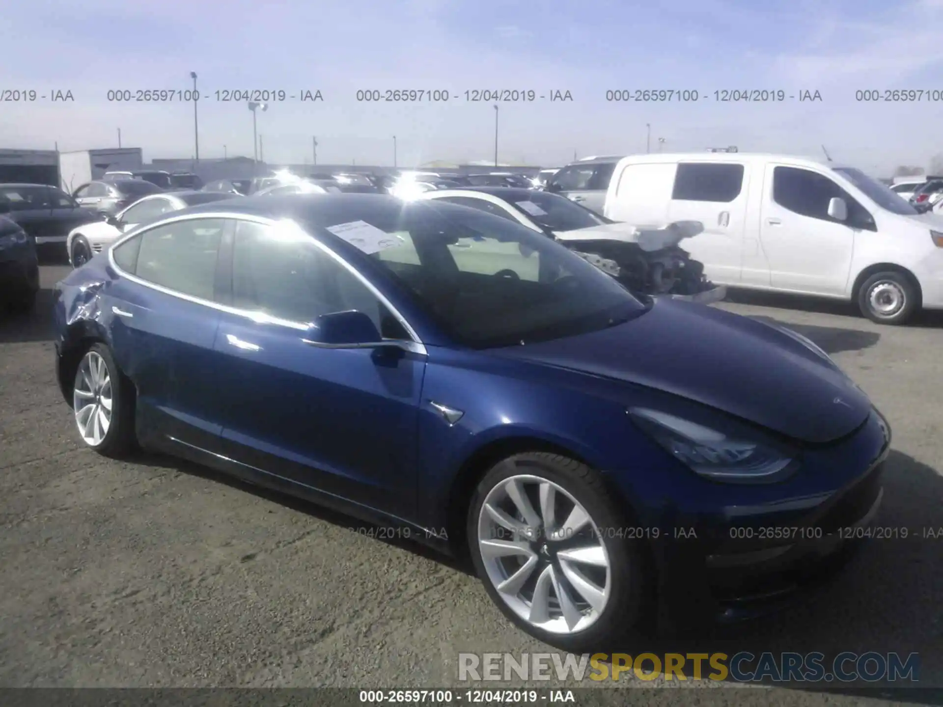 1 Photograph of a damaged car 5YJ3E1EA3KF315093 TESLA MODEL 3 2019