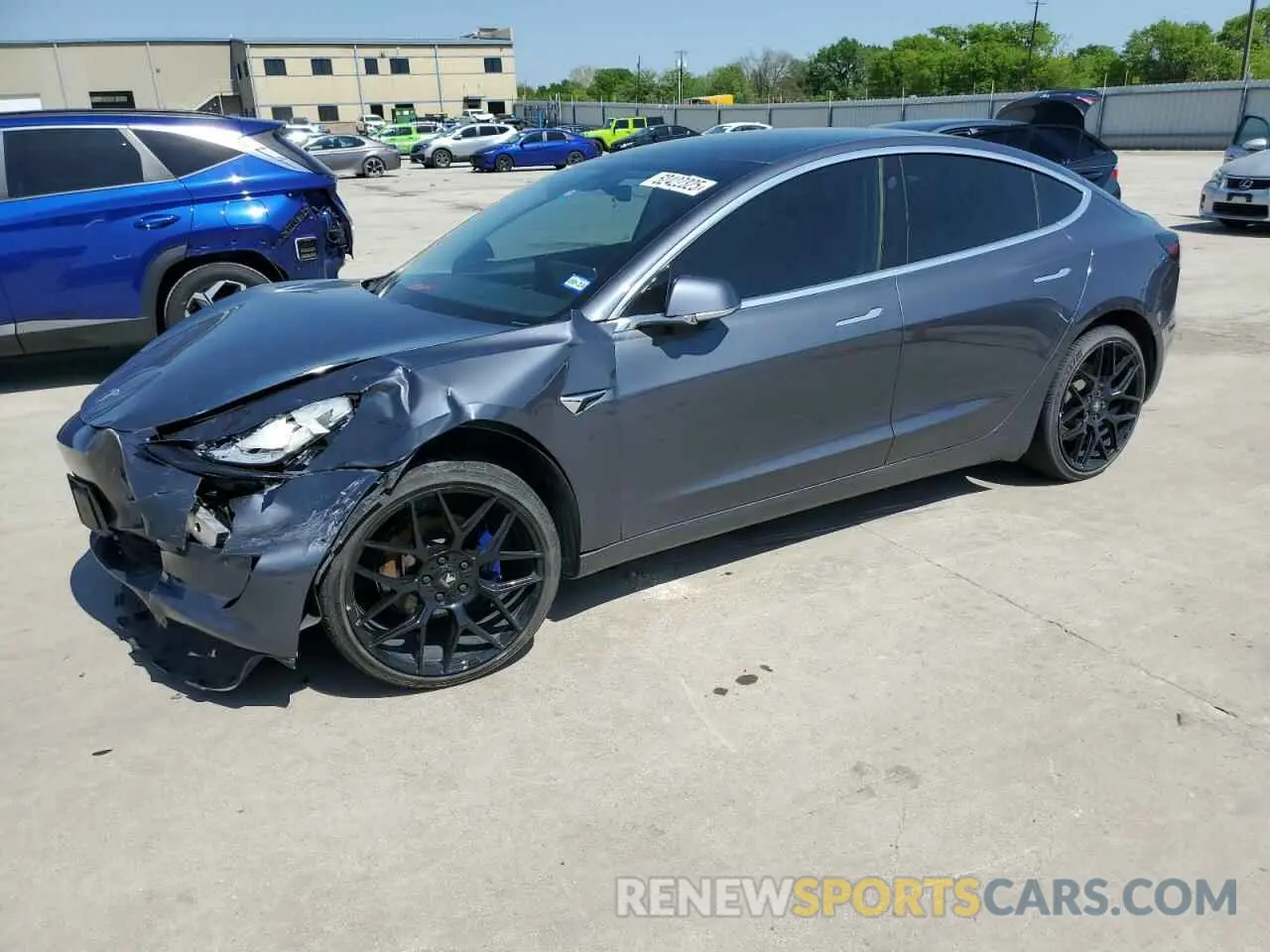 1 Photograph of a damaged car 5YJ3E1EA3KF317085 TESLA MODEL 3 2019