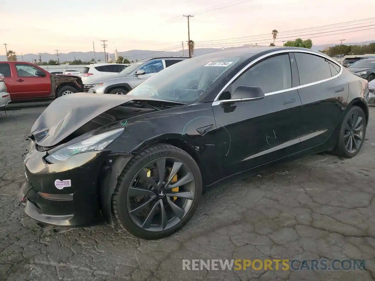 1 Photograph of a damaged car 5YJ3E1EA3KF323825 TESLA MODEL 3 2019