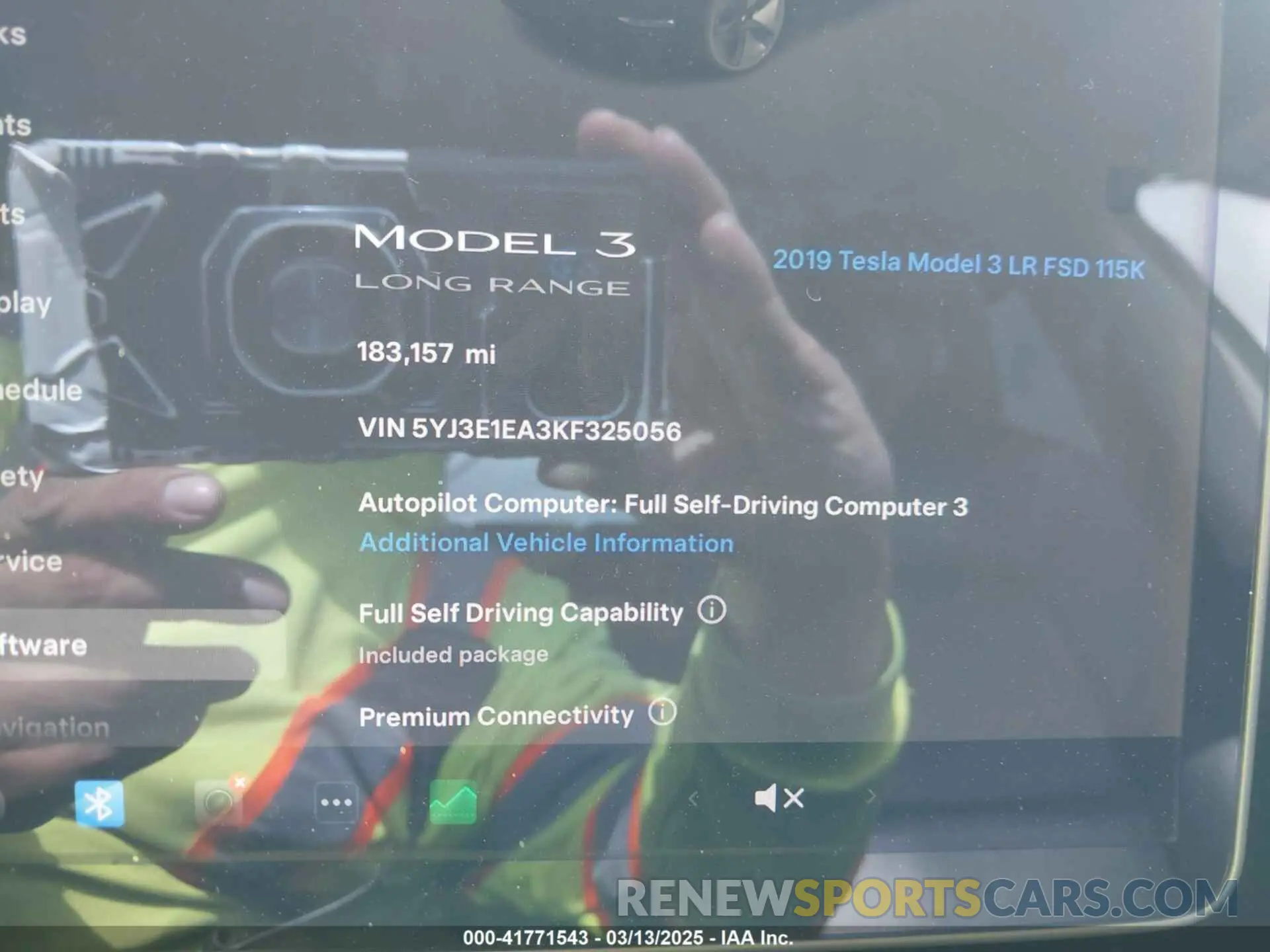 15 Photograph of a damaged car 5YJ3E1EA3KF325056 TESLA MODEL 3 2019