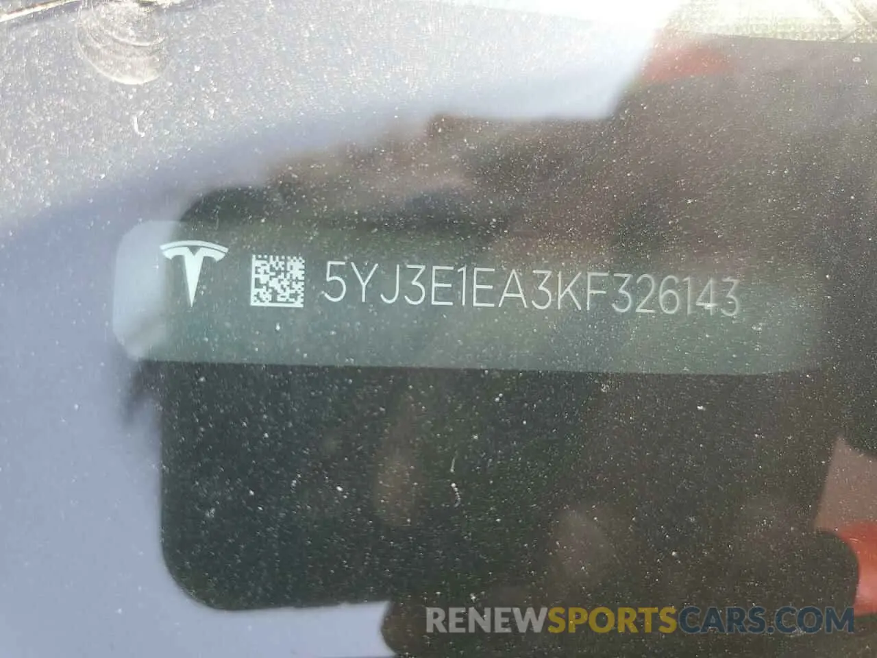 13 Photograph of a damaged car 5YJ3E1EA3KF326143 TESLA MODEL 3 2019