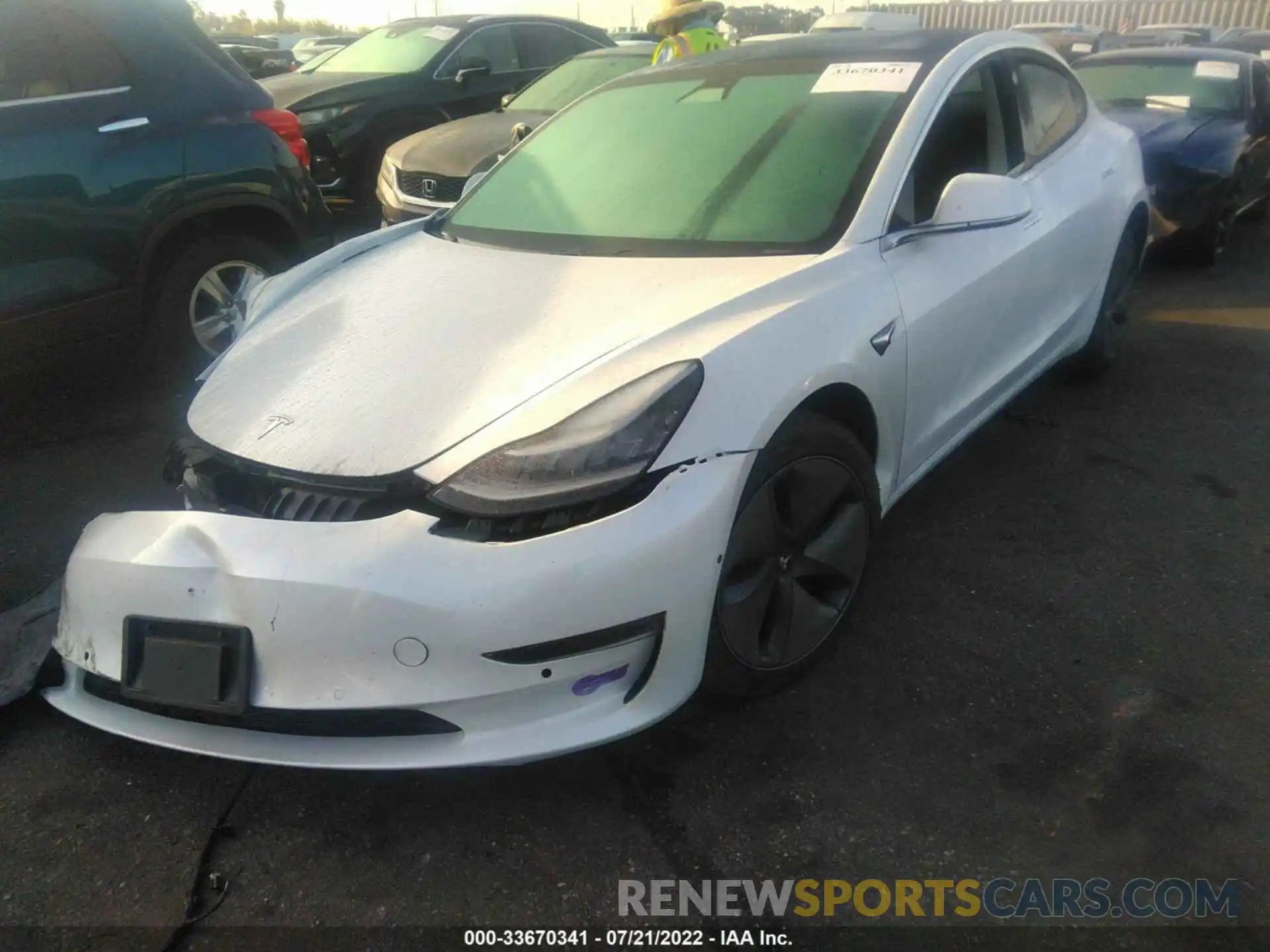 2 Photograph of a damaged car 5YJ3E1EA3KF345050 TESLA MODEL 3 2019