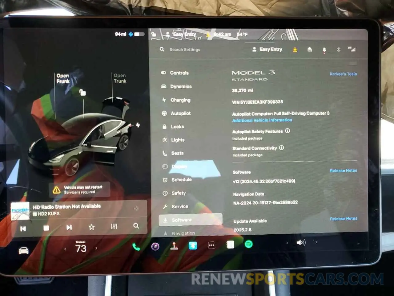 9 Photograph of a damaged car 5YJ3E1EA3KF399335 TESLA MODEL 3 2019