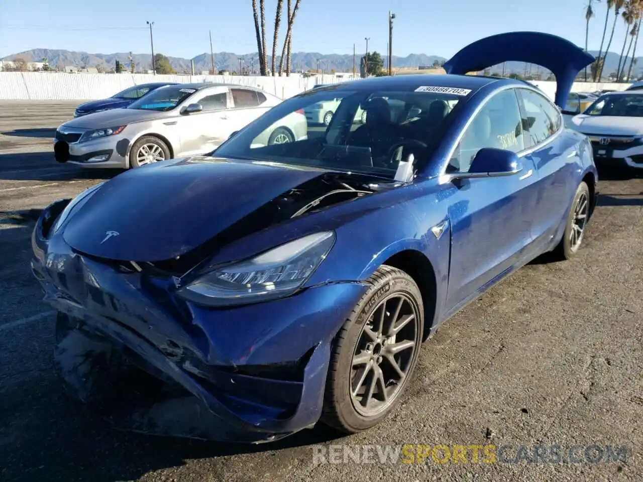 2 Photograph of a damaged car 5YJ3E1EA3KF400970 TESLA MODEL 3 2019