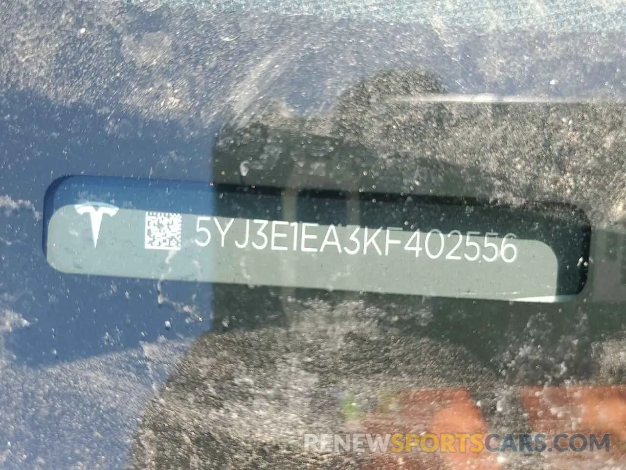 12 Photograph of a damaged car 5YJ3E1EA3KF402556 TESLA MODEL 3 2019