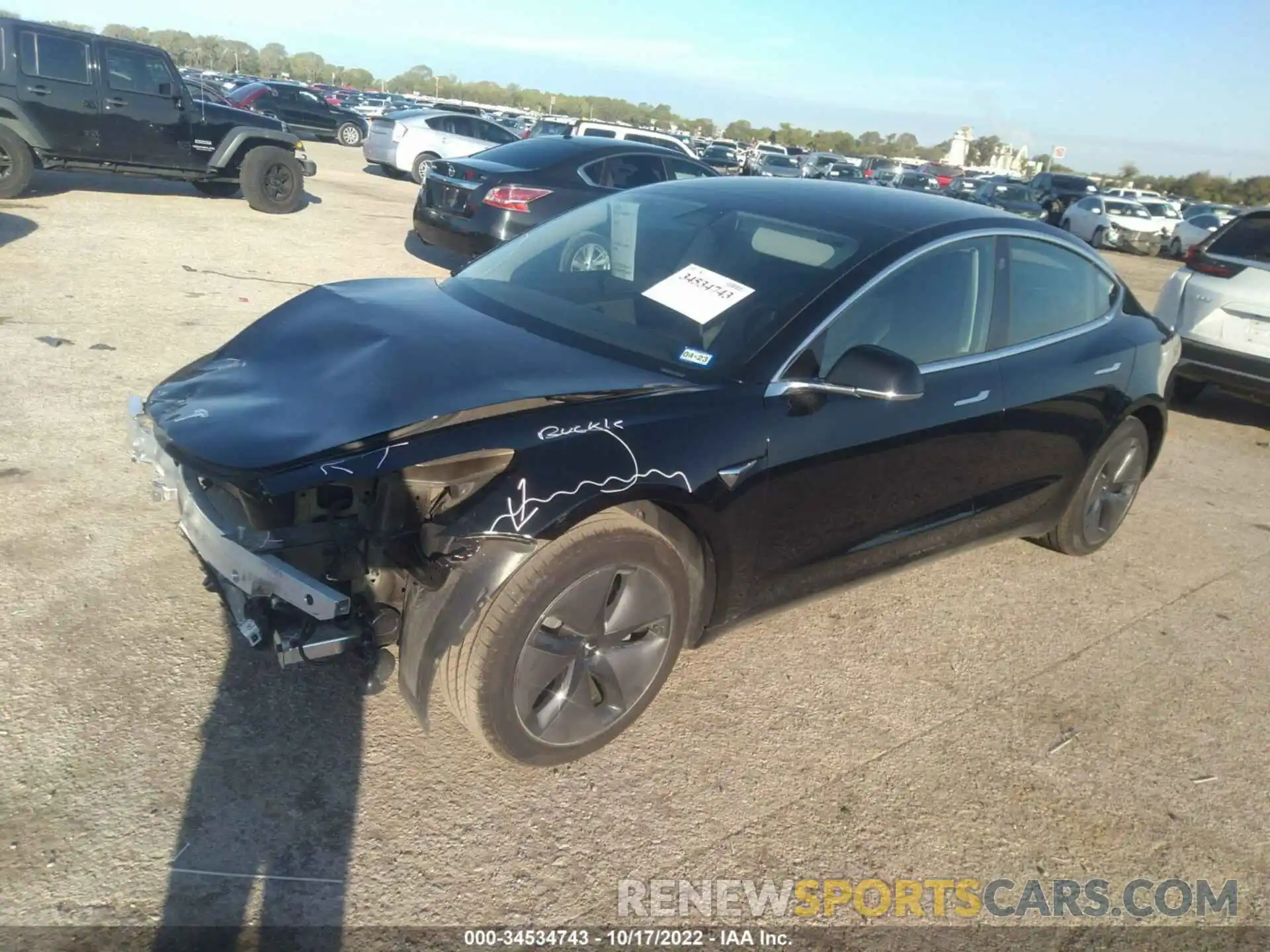 2 Photograph of a damaged car 5YJ3E1EA3KF409961 TESLA MODEL 3 2019