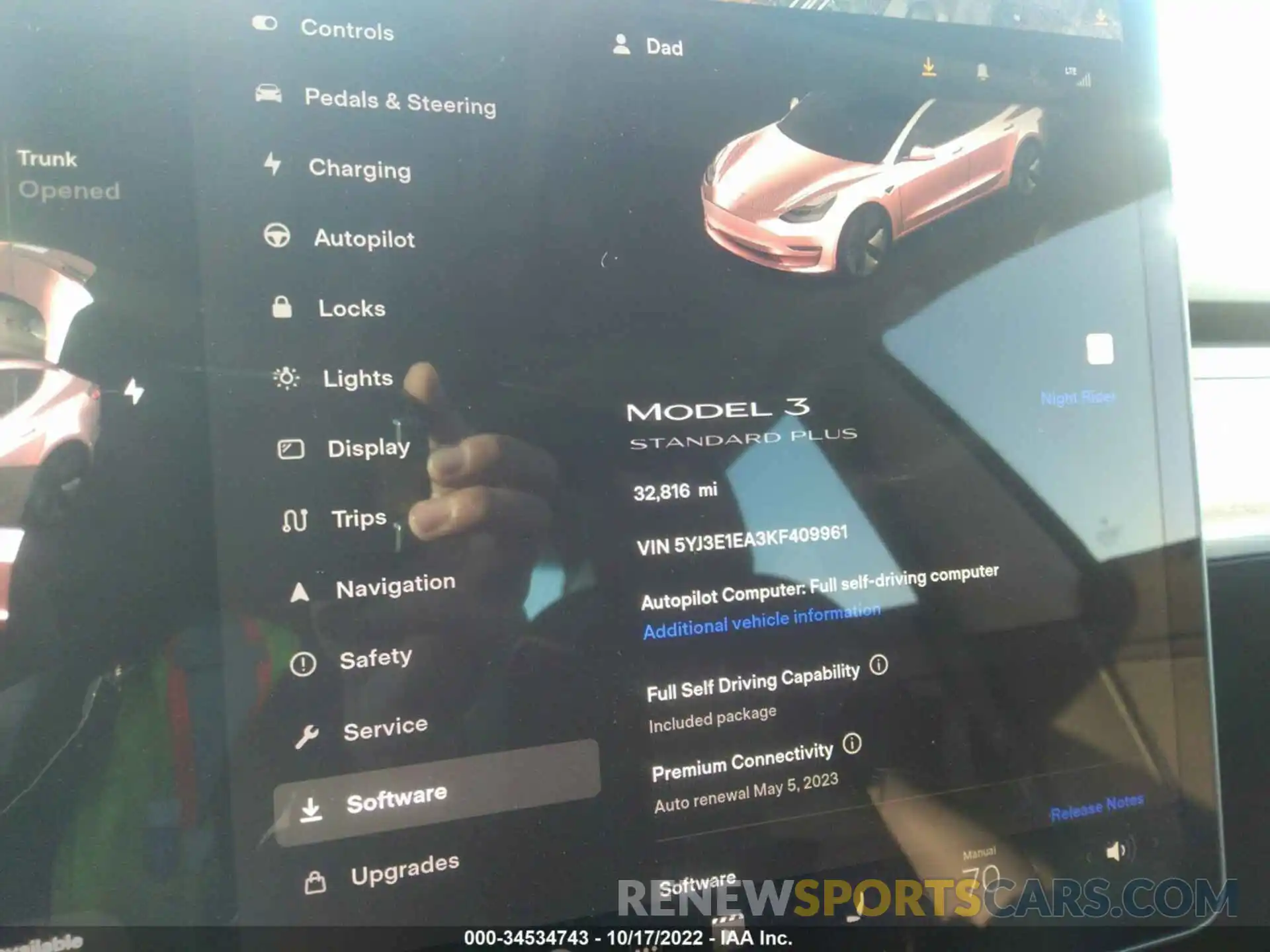 7 Photograph of a damaged car 5YJ3E1EA3KF409961 TESLA MODEL 3 2019