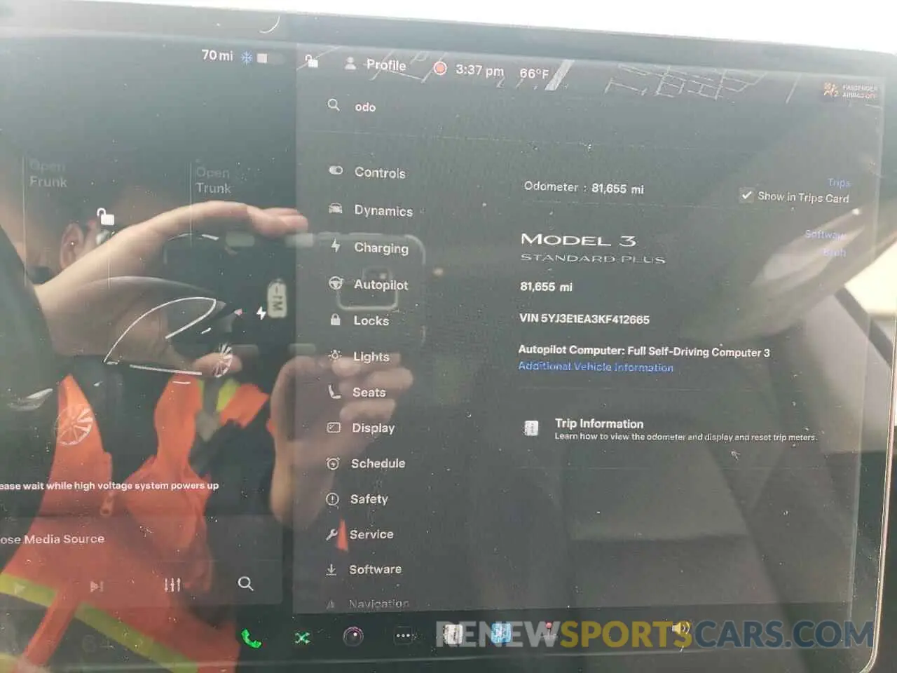 9 Photograph of a damaged car 5YJ3E1EA3KF412665 TESLA MODEL 3 2019