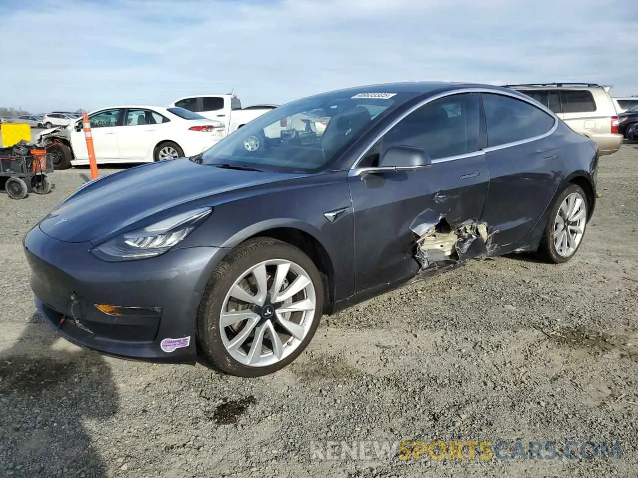 1 Photograph of a damaged car 5YJ3E1EA3KF425416 TESLA MODEL 3 2019