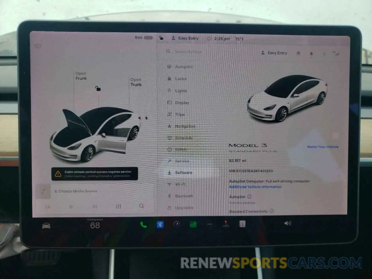 9 Photograph of a damaged car 5YJ3E1EA3KF431233 TESLA MODEL 3 2019