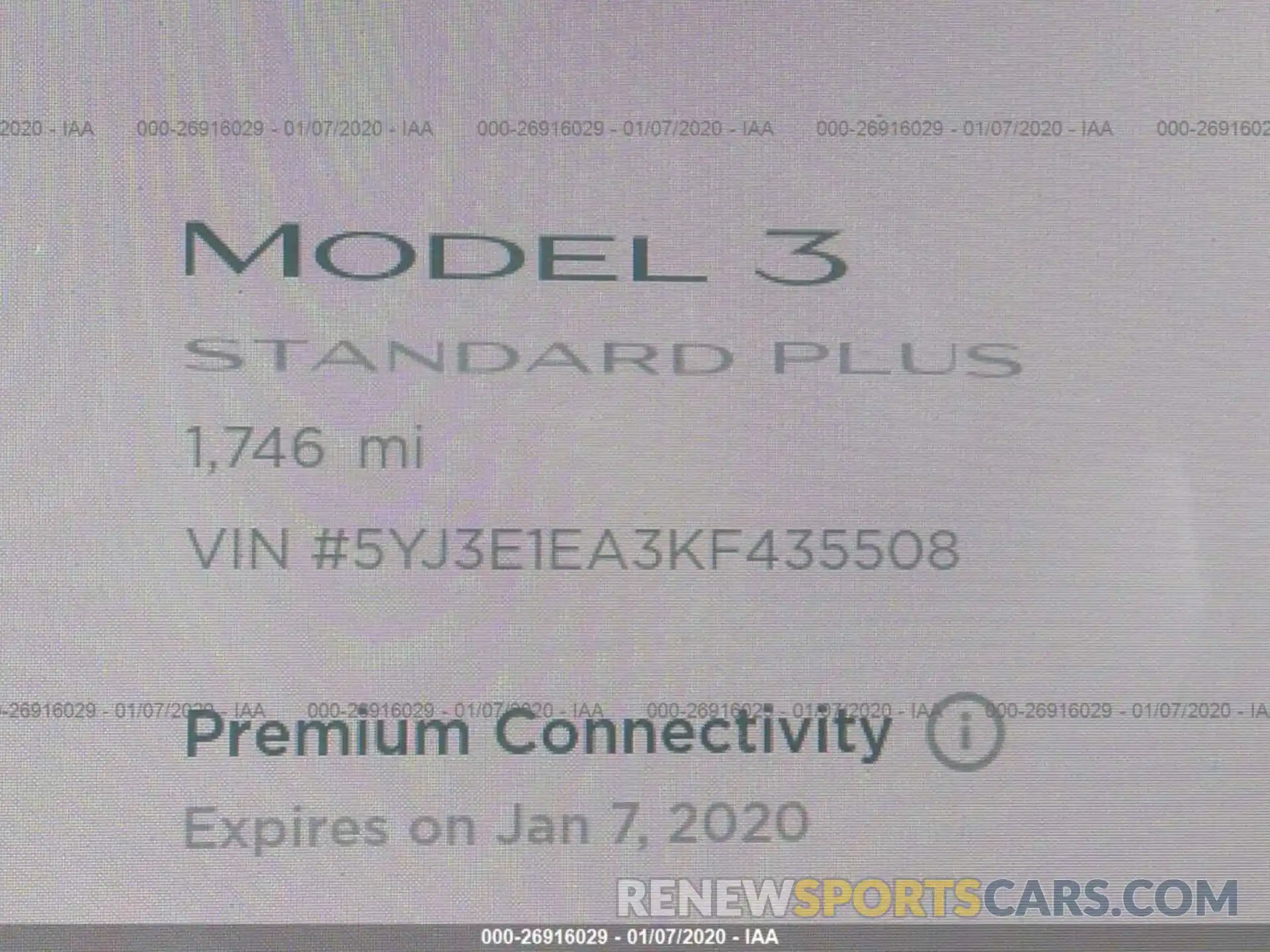 7 Photograph of a damaged car 5YJ3E1EA3KF435508 TESLA MODEL 3 2019