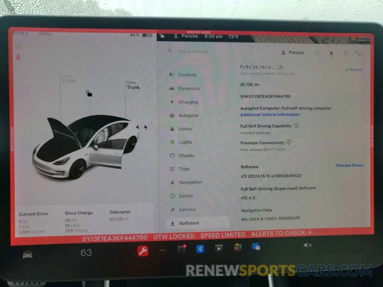 9 Photograph of a damaged car 5YJ3E1EA3KF444760 TESLA MODEL 3 2019