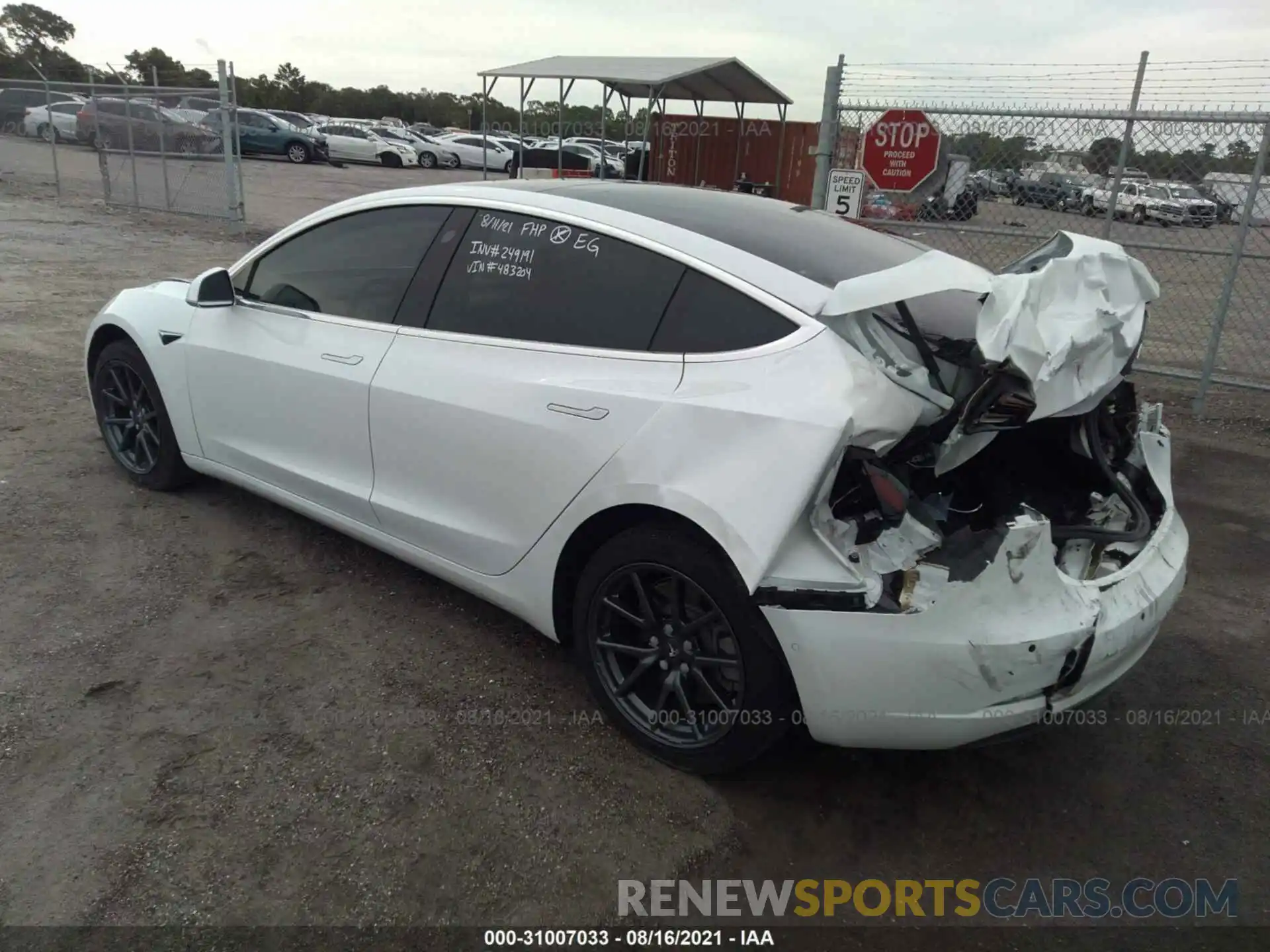 3 Photograph of a damaged car 5YJ3E1EA3KF483204 TESLA MODEL 3 2019