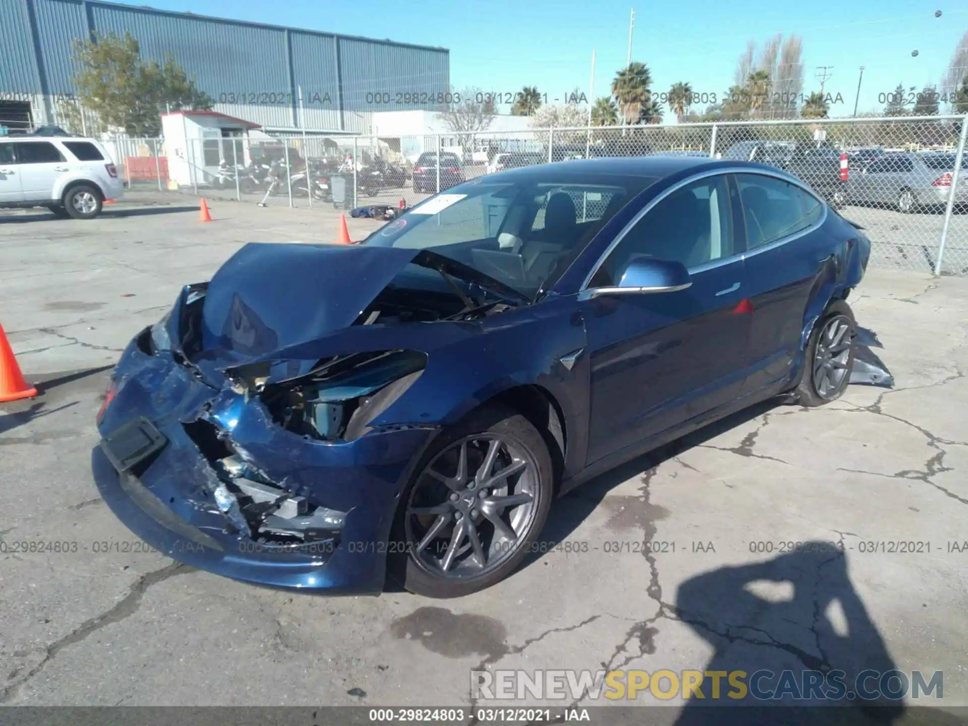 2 Photograph of a damaged car 5YJ3E1EA4KF190427 TESLA MODEL 3 2019