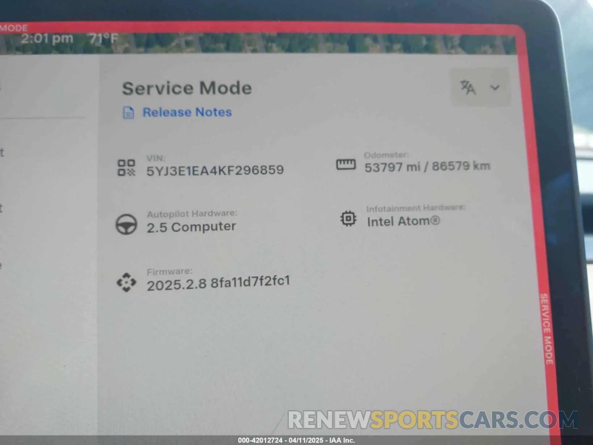 7 Photograph of a damaged car 5YJ3E1EA4KF296859 TESLA MODEL 3 2019