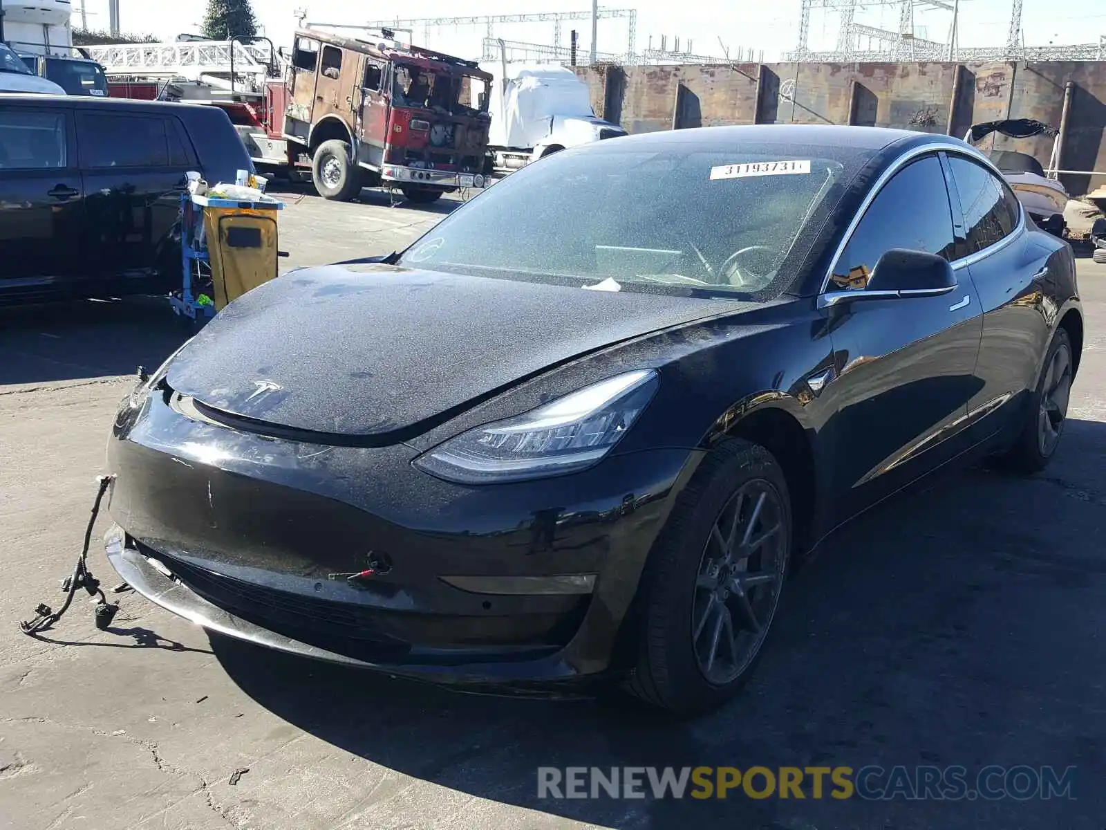 2 Photograph of a damaged car 5YJ3E1EA4KF297350 TESLA MODEL 3 2019