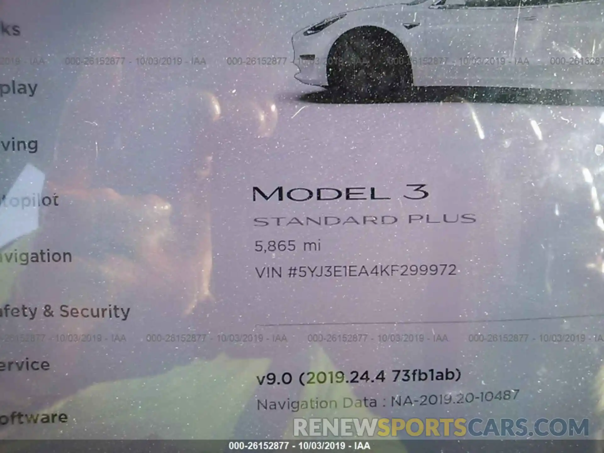 7 Photograph of a damaged car 5YJ3E1EA4KF299972 TESLA MODEL 3 2019