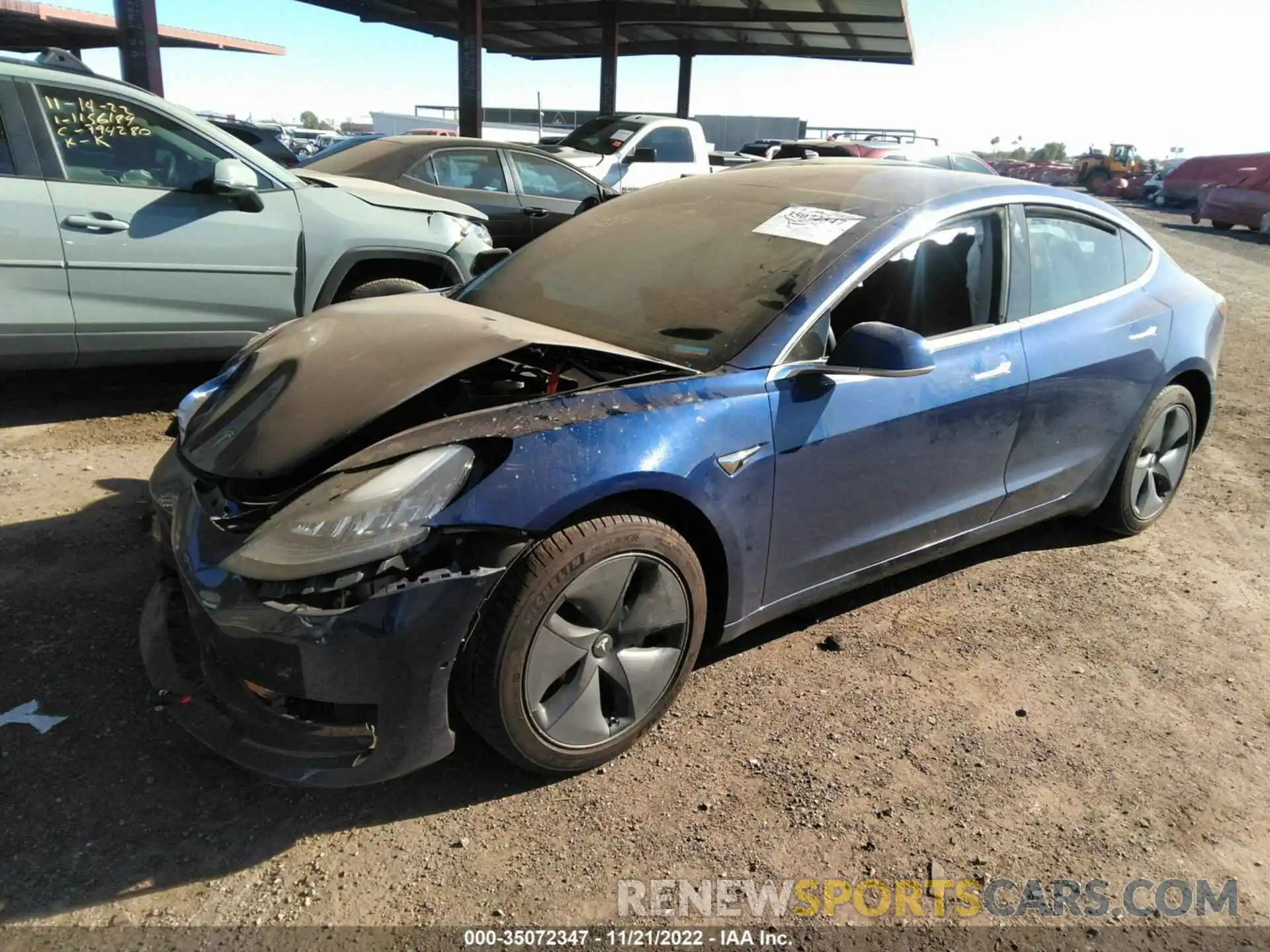 2 Photograph of a damaged car 5YJ3E1EA4KF313921 TESLA MODEL 3 2019