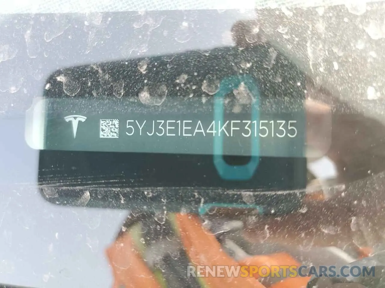 12 Photograph of a damaged car 5YJ3E1EA4KF315135 TESLA MODEL 3 2019