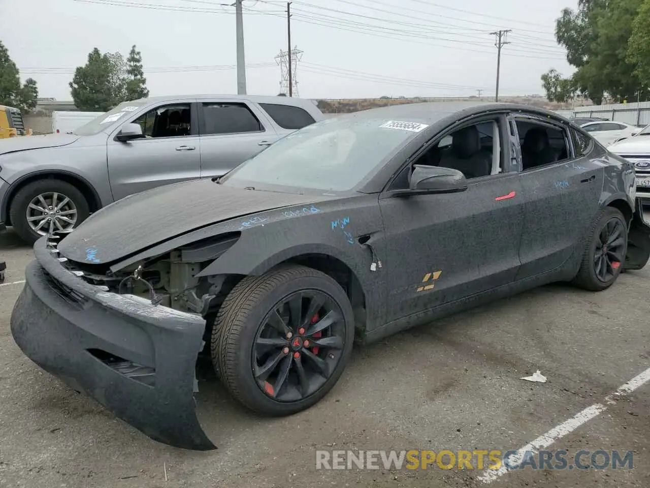 1 Photograph of a damaged car 5YJ3E1EA4KF317077 TESLA MODEL 3 2019
