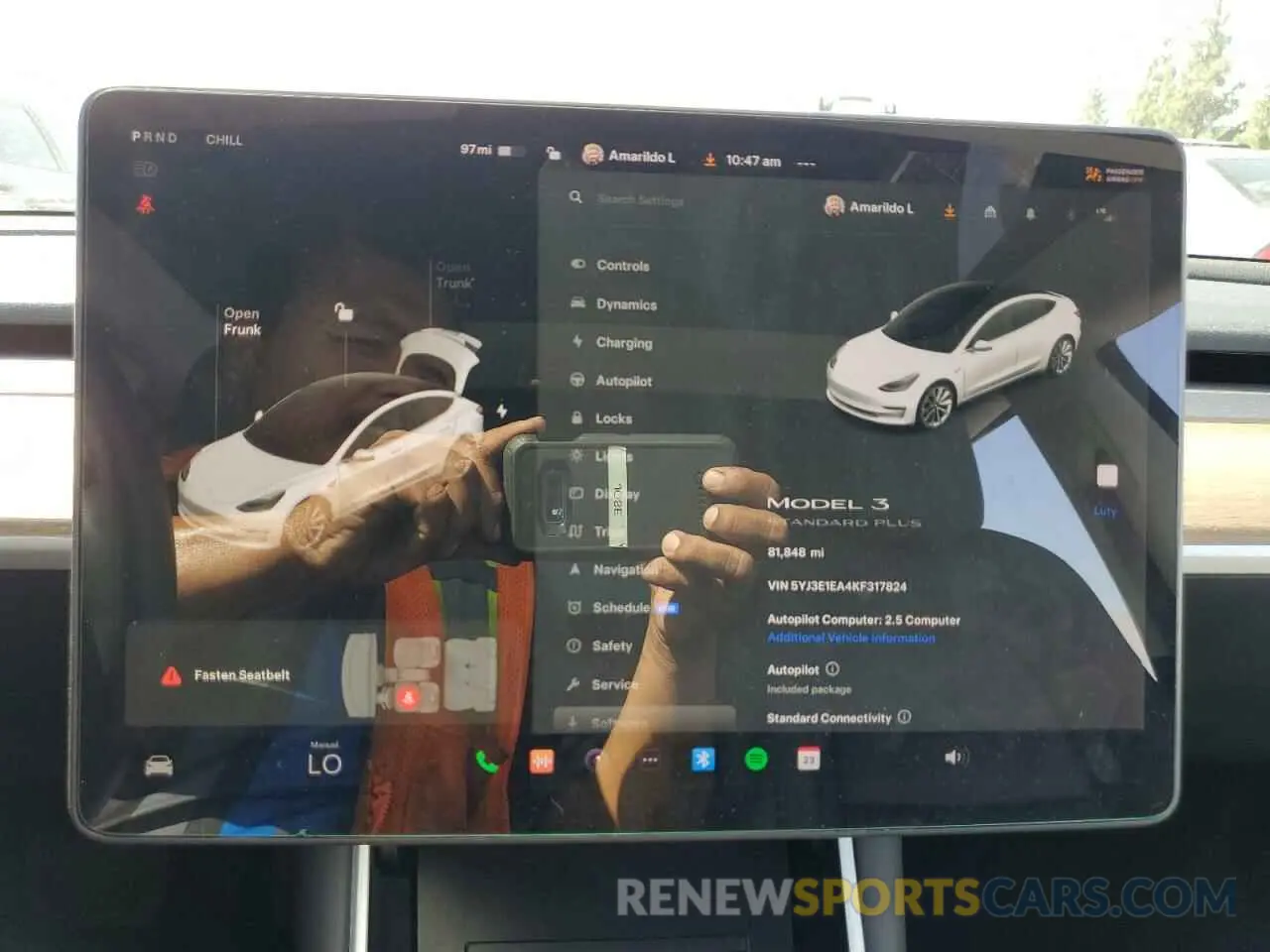 9 Photograph of a damaged car 5YJ3E1EA4KF317824 TESLA MODEL 3 2019