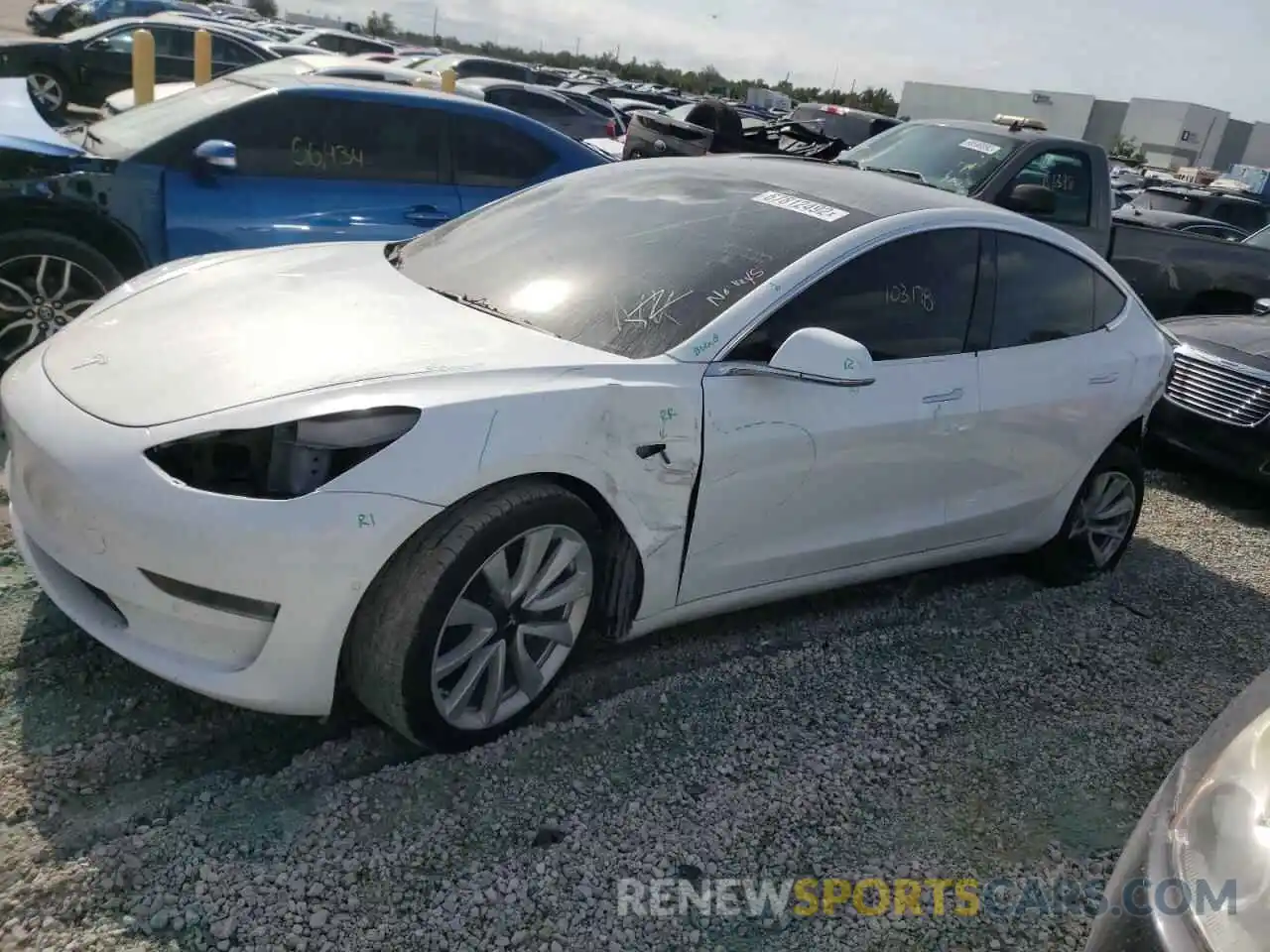 1 Photograph of a damaged car 5YJ3E1EA4KF338415 TESLA MODEL 3 2019