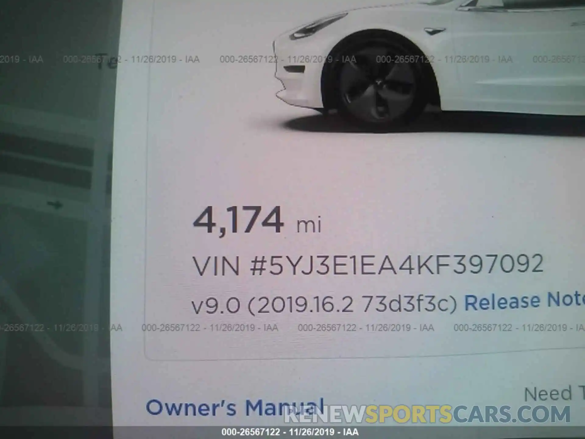 7 Photograph of a damaged car 5YJ3E1EA4KF397092 TESLA MODEL 3 2019