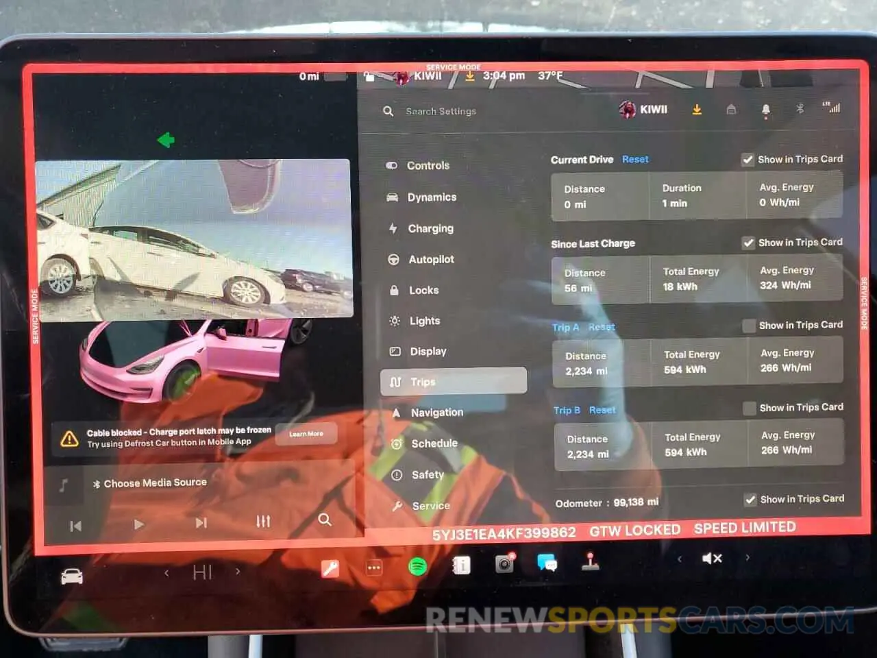 9 Photograph of a damaged car 5YJ3E1EA4KF399862 TESLA MODEL 3 2019