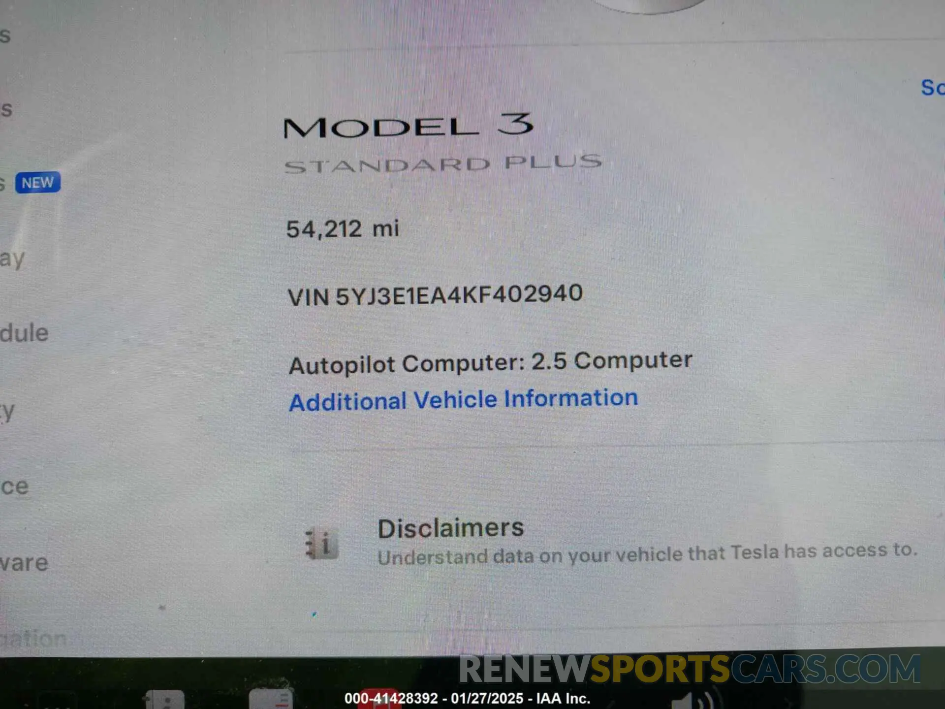 7 Photograph of a damaged car 5YJ3E1EA4KF402940 TESLA MODEL 3 2019