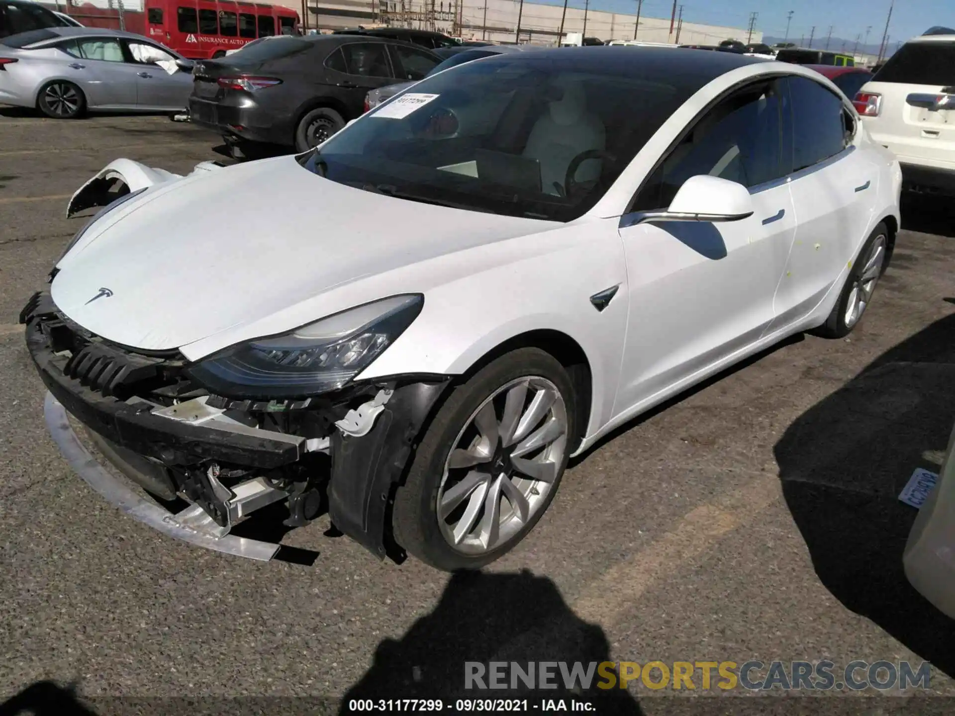 2 Photograph of a damaged car 5YJ3E1EA4KF407653 TESLA MODEL 3 2019