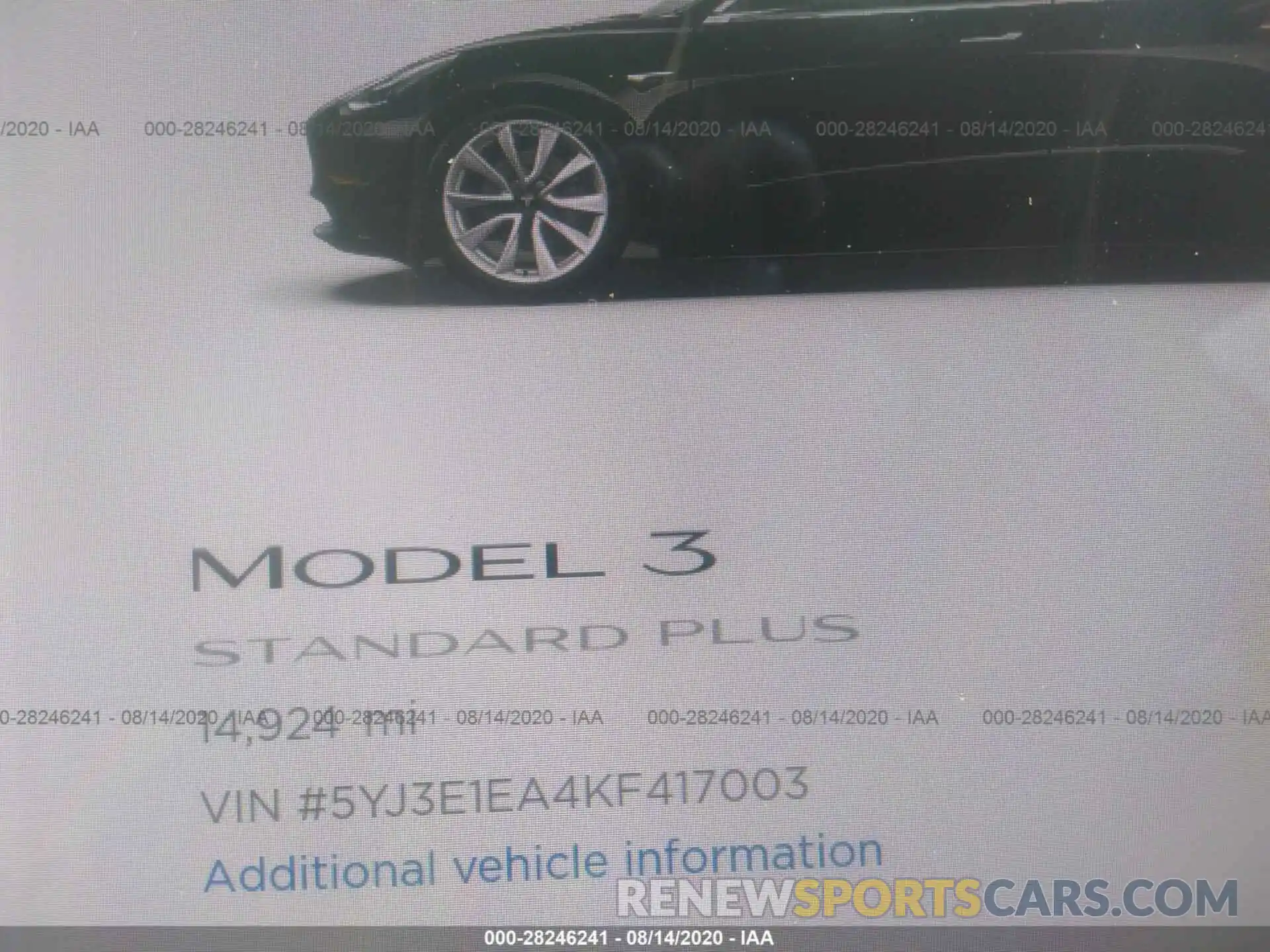 7 Photograph of a damaged car 5YJ3E1EA4KF417003 TESLA MODEL 3 2019