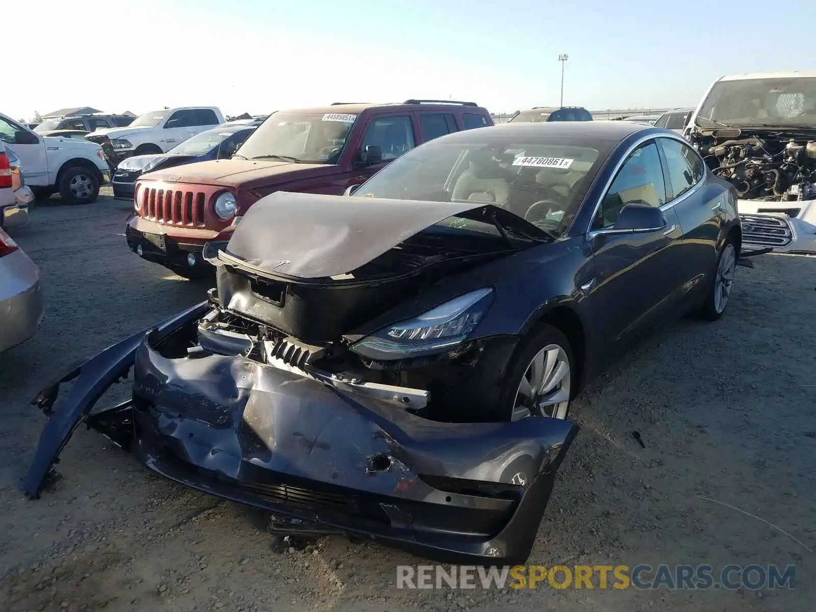 2 Photograph of a damaged car 5YJ3E1EA4KF425411 TESLA MODEL 3 2019