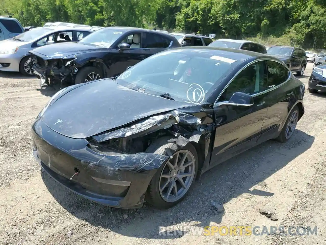 2 Photograph of a damaged car 5YJ3E1EA4KF428888 TESLA MODEL 3 2019